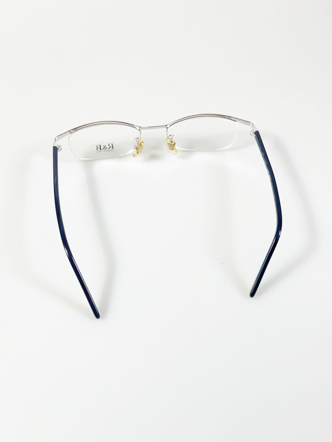 R&B EYEWEAR 실버 반무테 스퀘어 메탈 빈티지 안경 상품이미지5