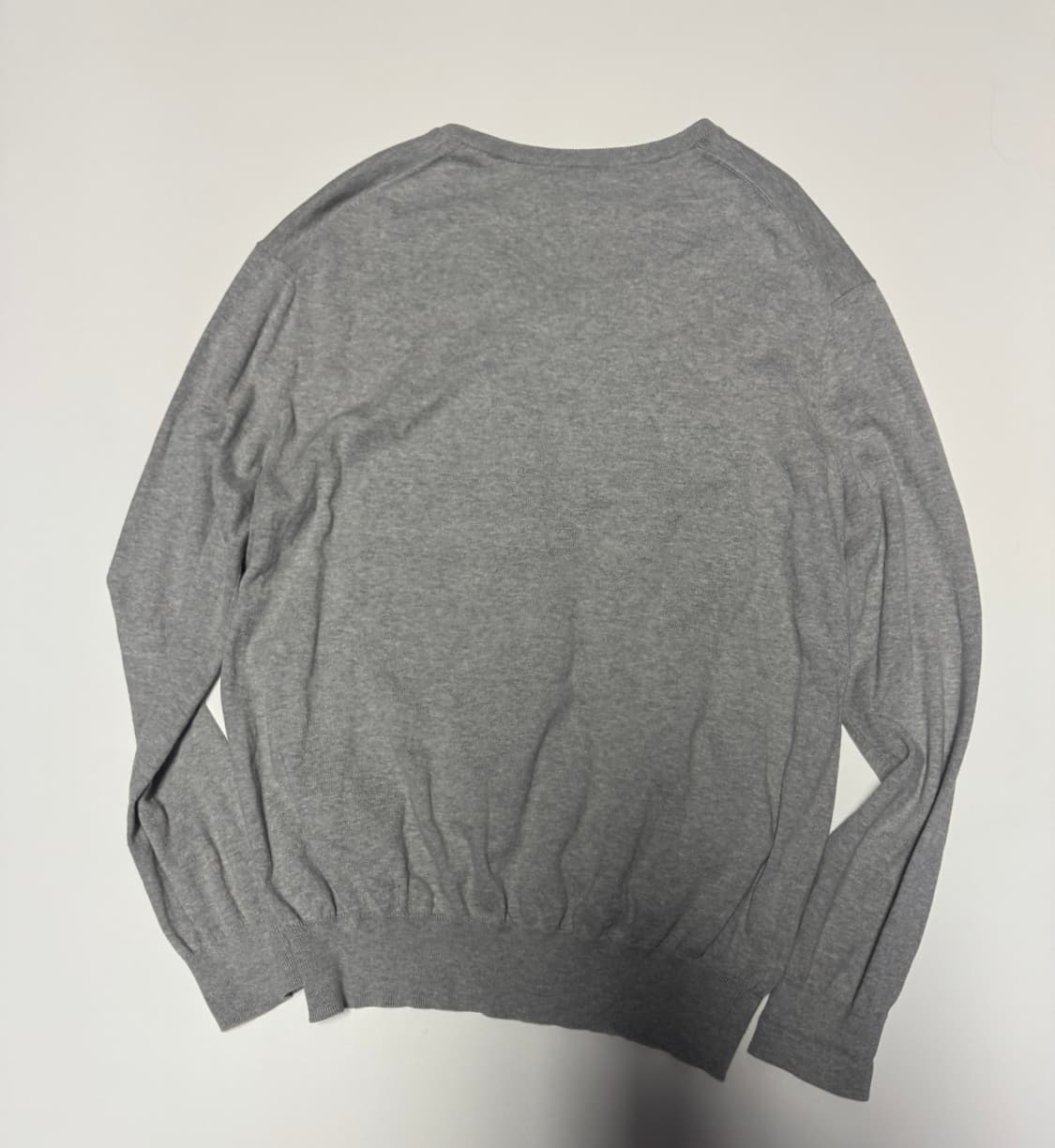 정품!! 폴로 랄프로렌 피마코튼 브이넥 코튼 니트 L 그레이 상품이미지2