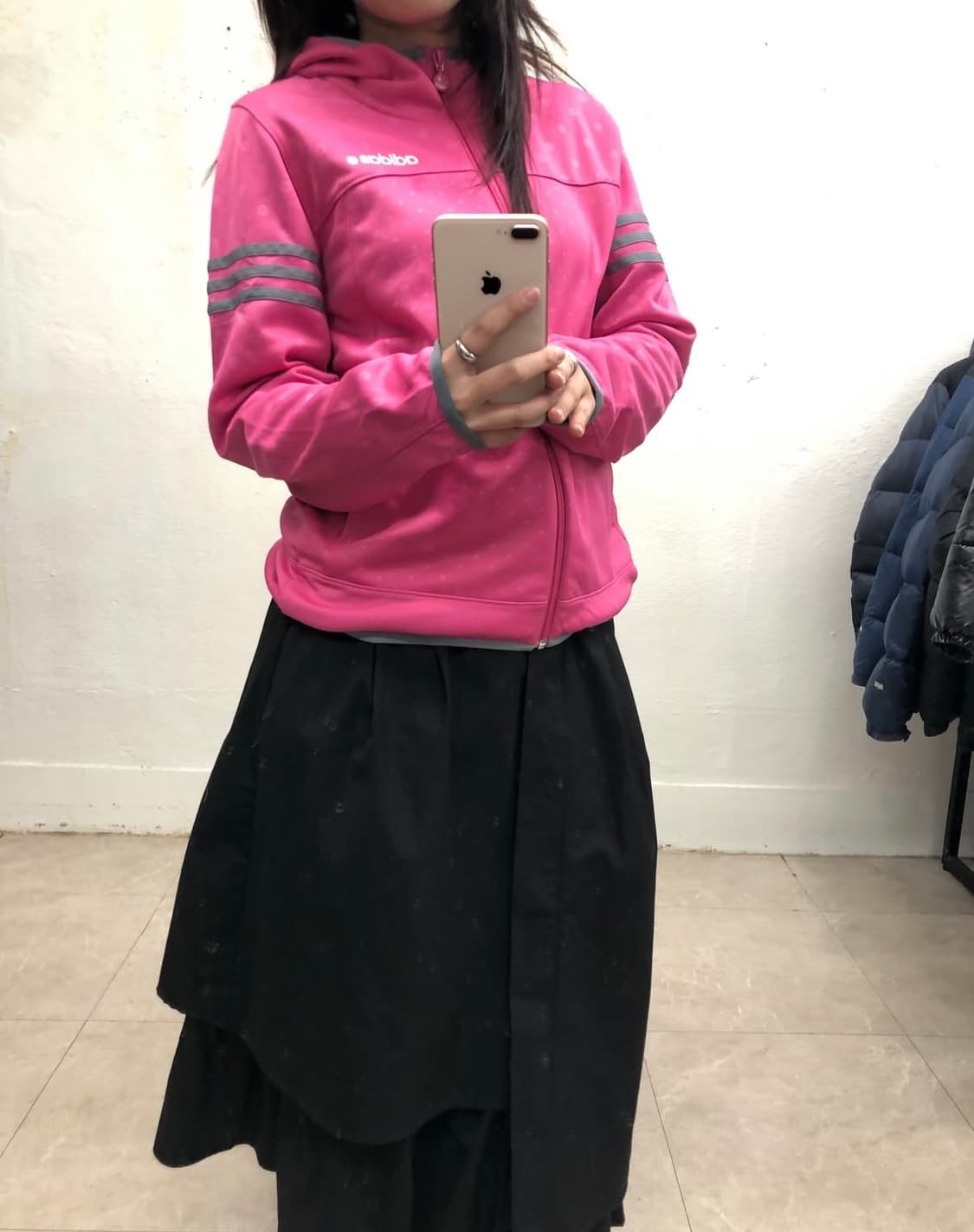 아디다스 핫 핑크 져지 후드 집업 상품이미지1