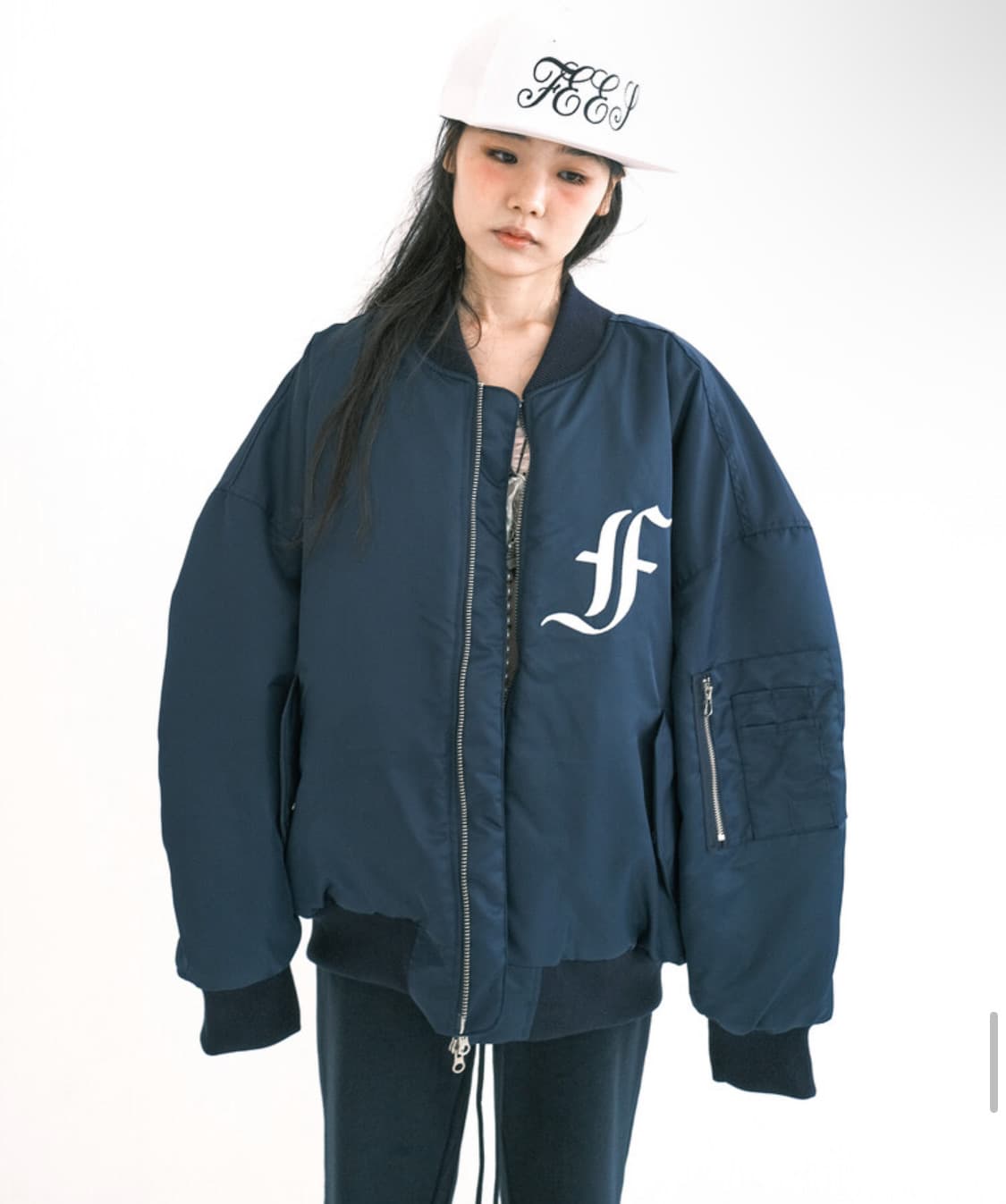 샵페어리 봄버 자켓 (네이비) 상품이미지1