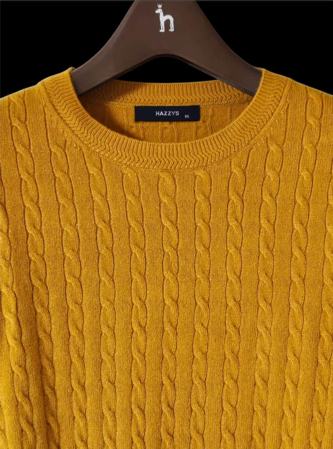 헤지스레이디스 머스타드 캐시미어 혼방 케이블 스웨터 니트 55 상품이미지2