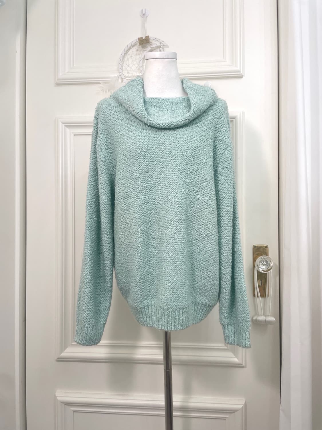 mint boucle turtle-neck wool sweater 상품이미지1