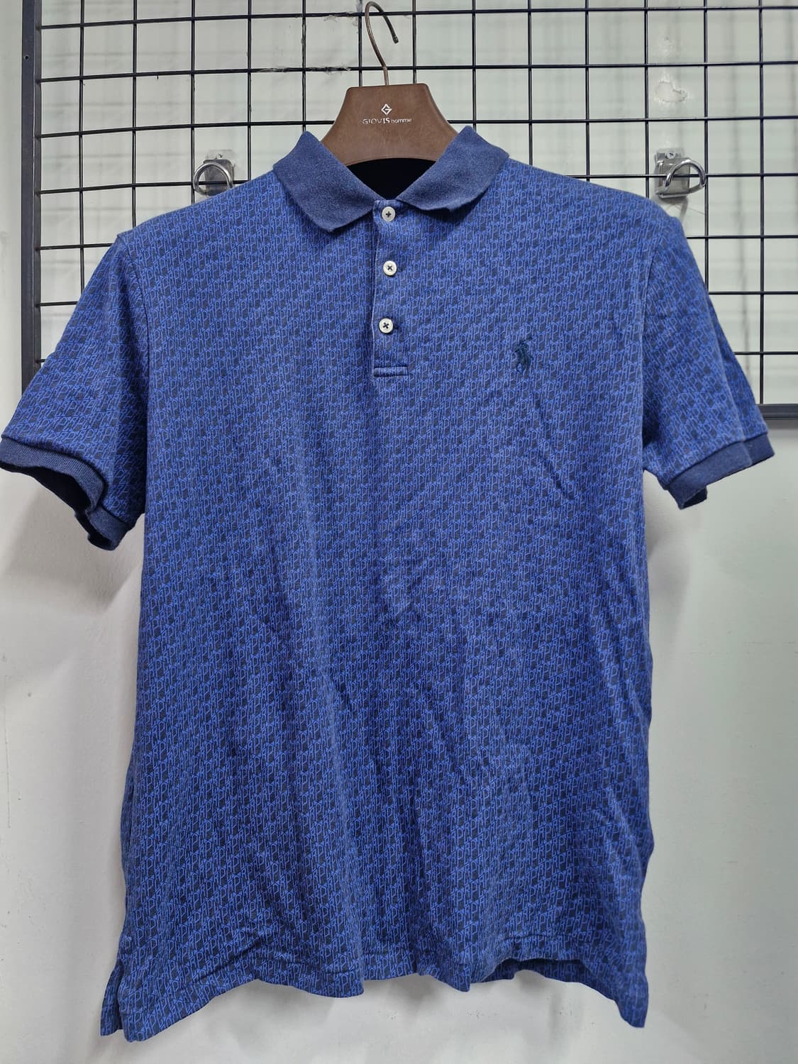 95M 폴로랄프로렌 블루 패턴 카라 반팔티. 상품이미지1