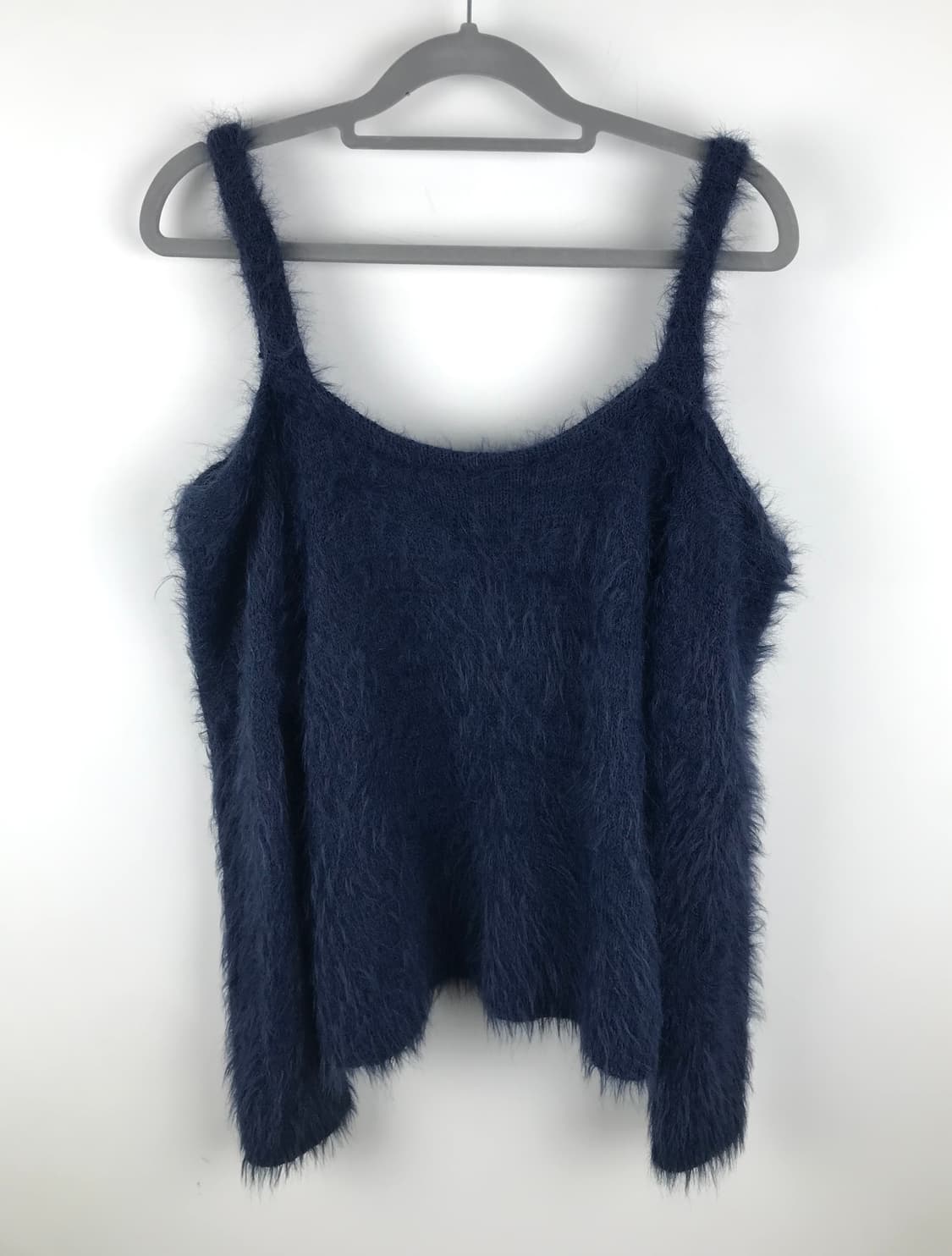 오네갸루 네이비 앙고라 오프숄더 니트 y2k 빈티지 맨투맨 남색 블루코어 상품이미지2