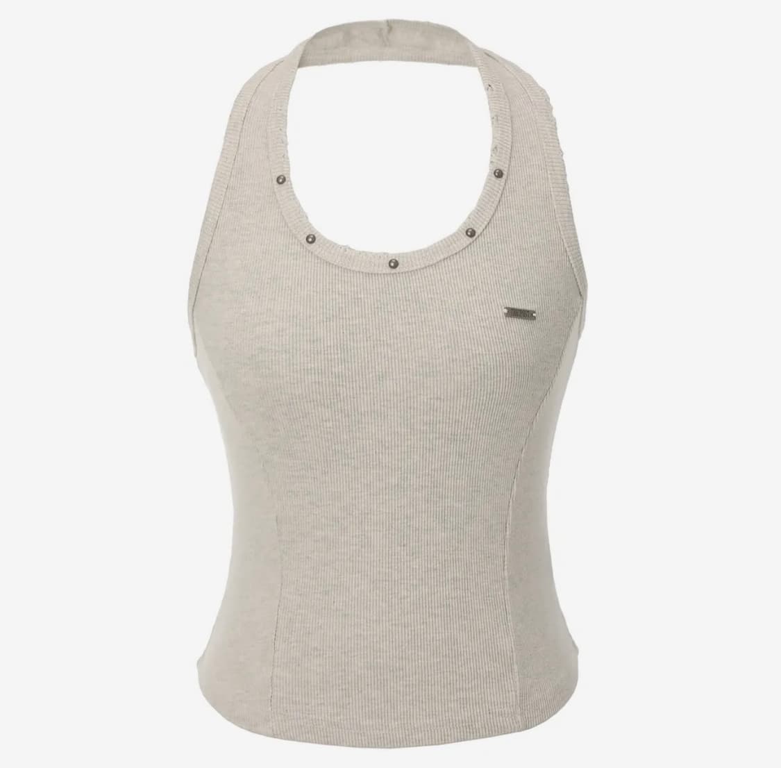 카키포인트 damage stud halter top beige 상품이미지2
