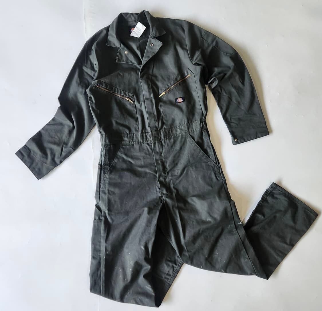 DICKIES WORKWEAR JUMPSUIT 디키즈 페인팅 오염 카키  상품이미지1