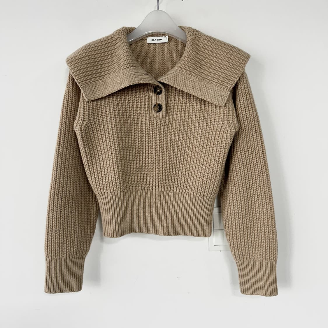 산드로 22 울100 카라 니트 탑 상품이미지3