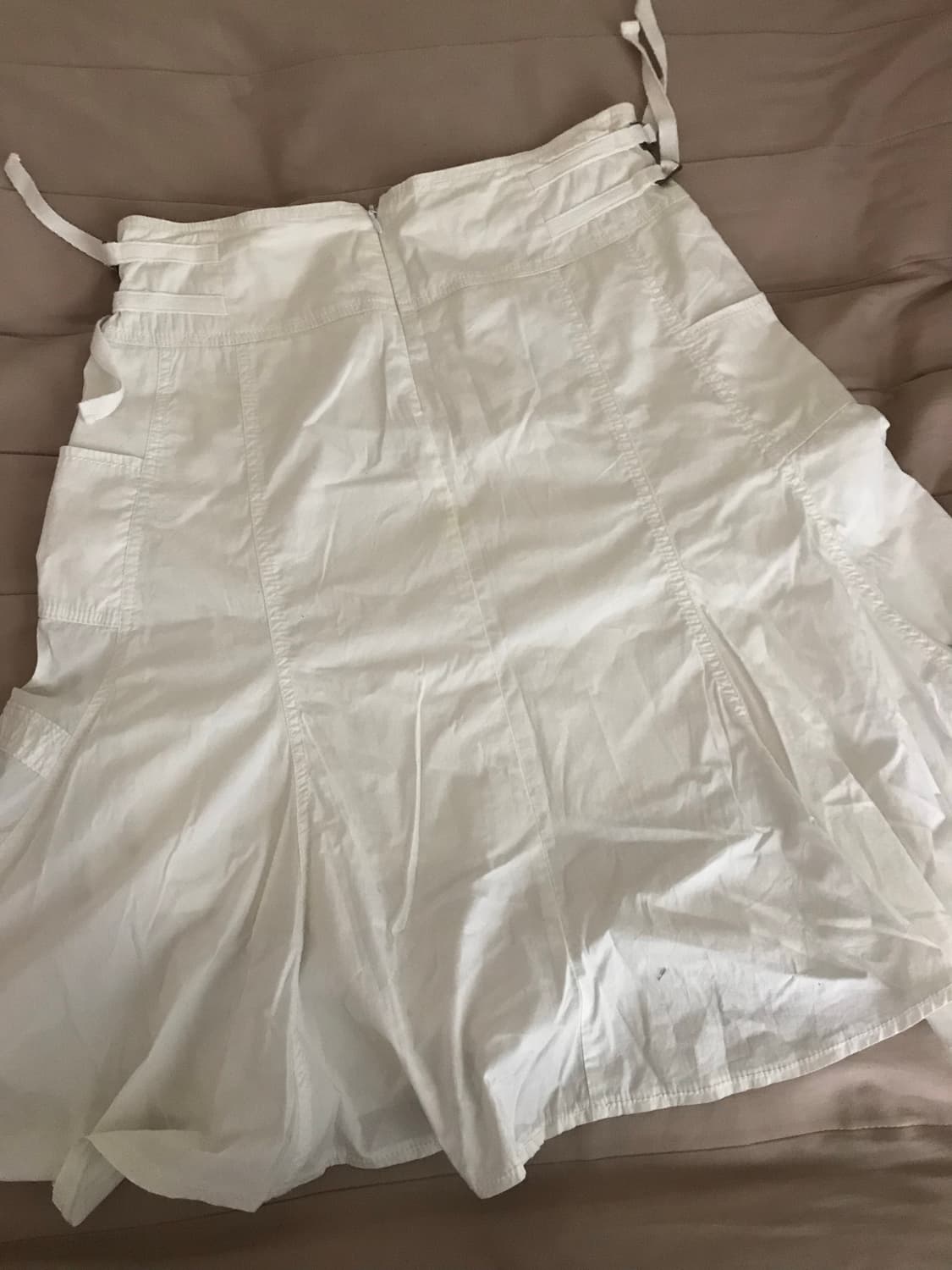 빈티지 고어드 미디 스커트 화이트 상품이미지3