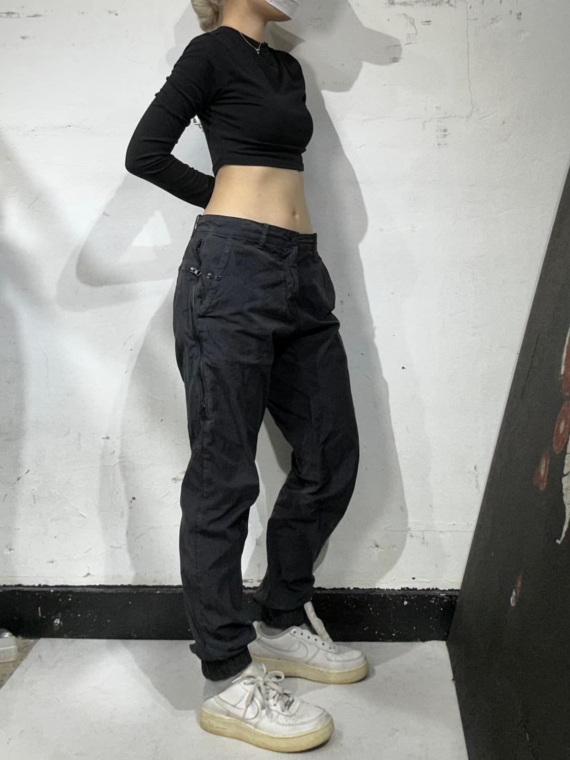 Cp 컴퍼니 씨피컴퍼니 블랙 새깅 힙합 팬츠 트랙 조거 팬츠  상품이미지1