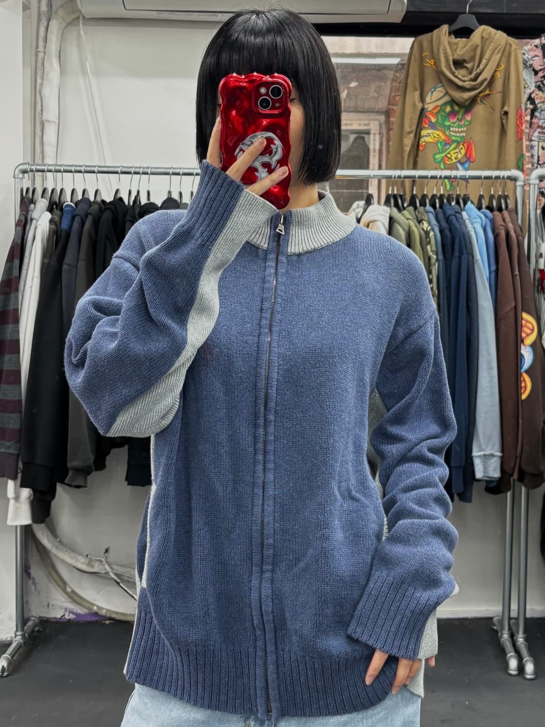 리바이스 빅로고 니트 집업 상품이미지4