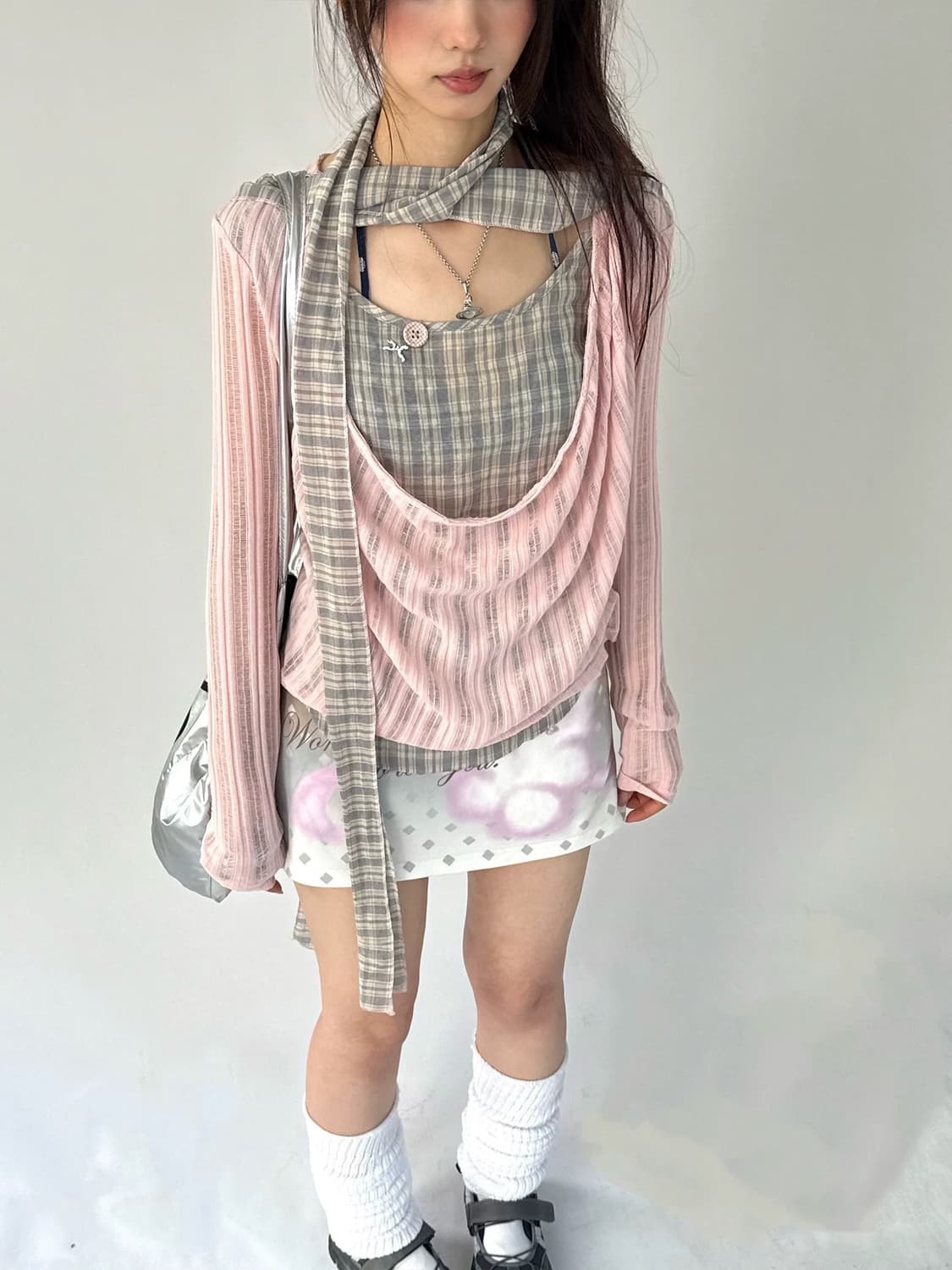 레이어드 머플러 탑 상품이미지1