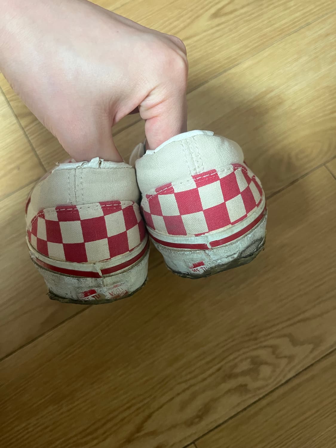 90s 빈티지 반스 레드 체커보드 US9 상품이미지2