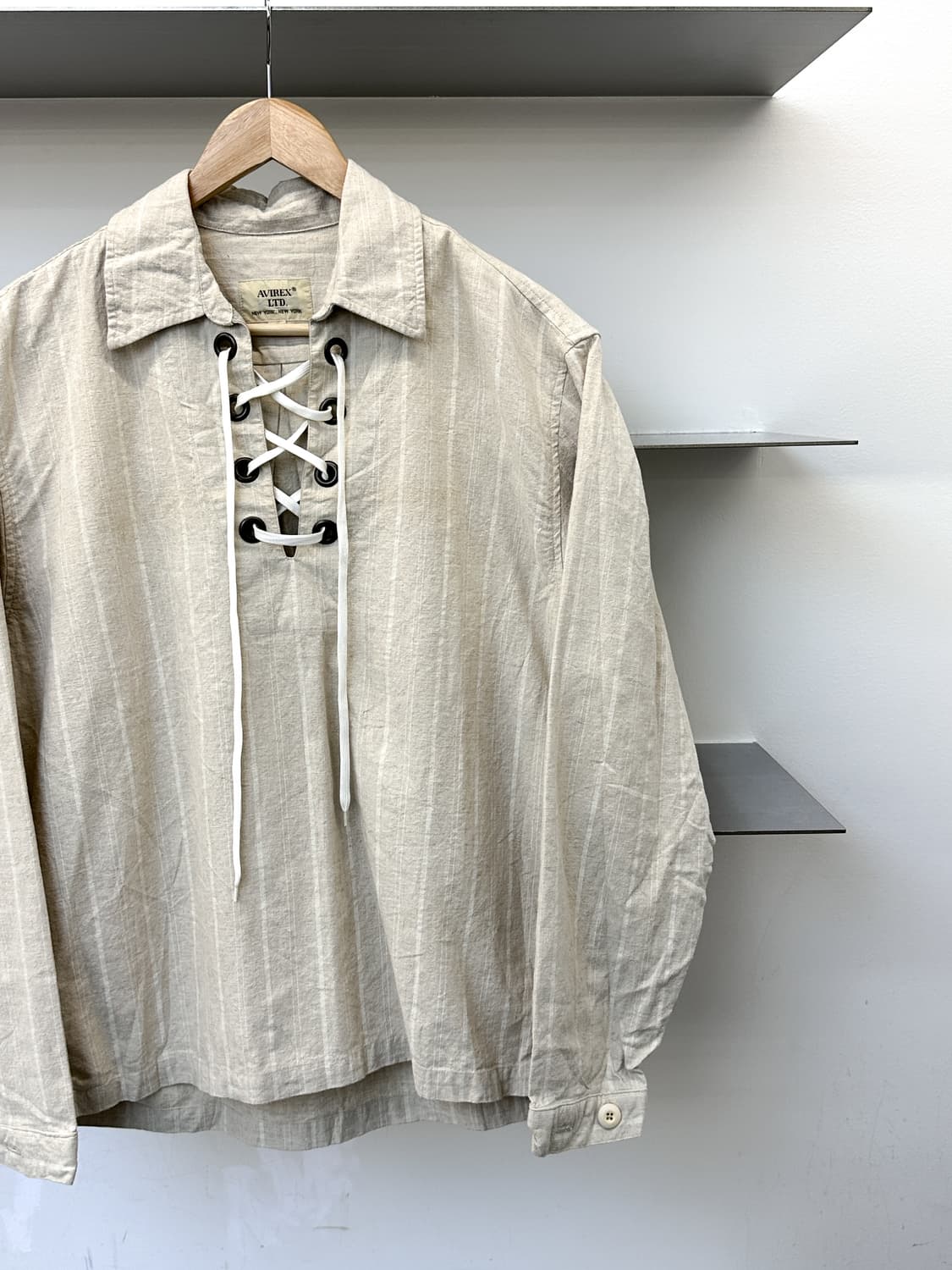 아비렉스 아일렛 스트라이프 풀오버 셔츠 상품이미지2