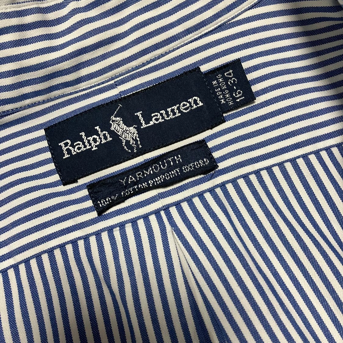 [Polo] 90s 폴로 랄프로렌 옥스포드 스트라이프 셔츠 야머스핏 상품이미지9