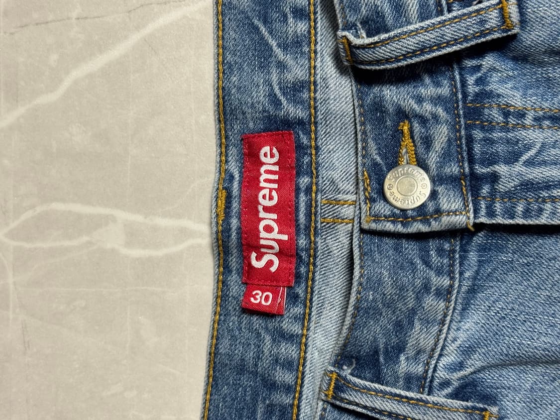 슈프림 25fw 배기진 워시드 인디고 연청 30사이즈 상품이미지5