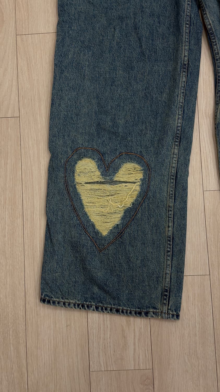 THE MUSEUM VISITOR 하트 데님 와이드 팬츠 M 상품이미지2