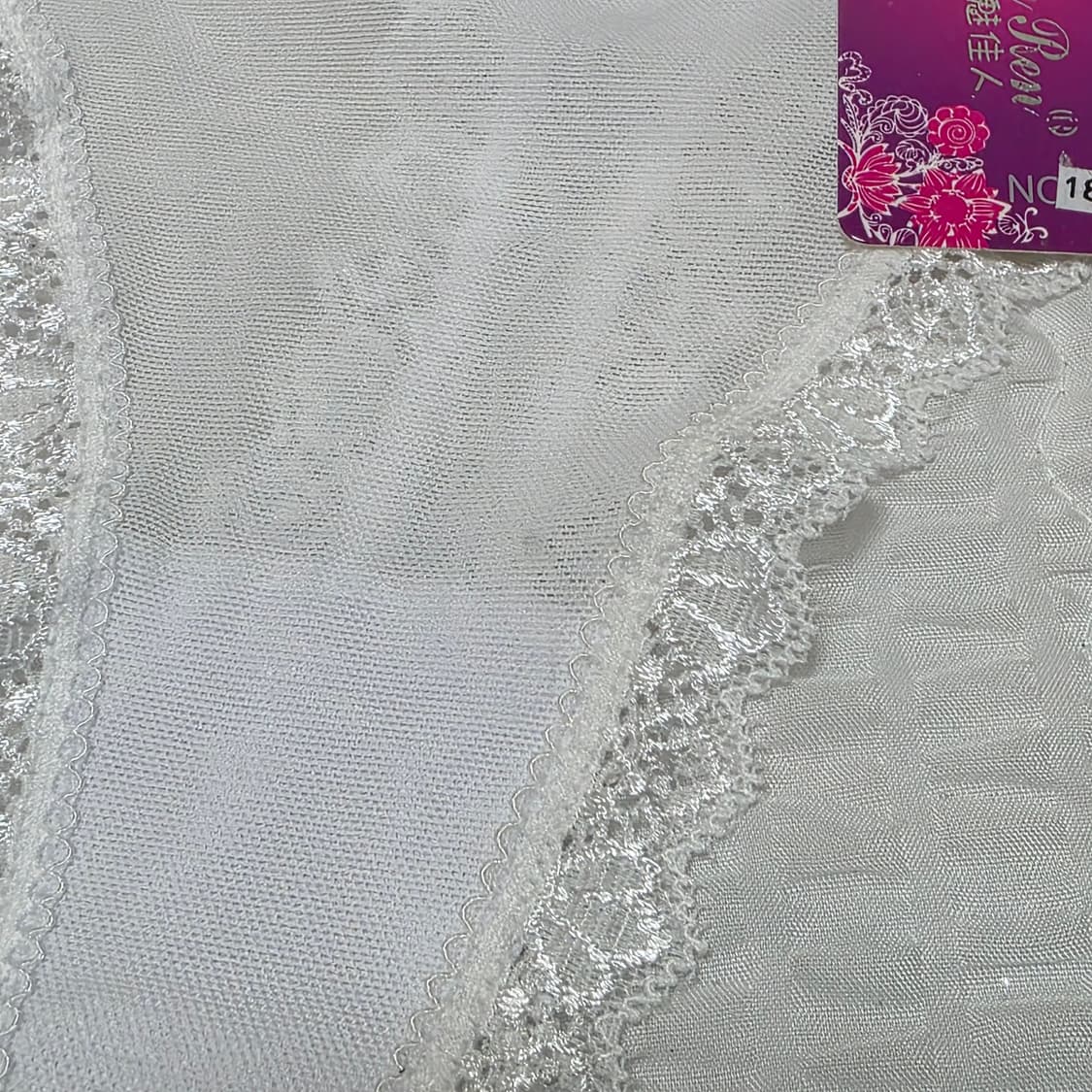 화이트 레이스 크로스 폴드 시스루 t팬티 상품이미지4