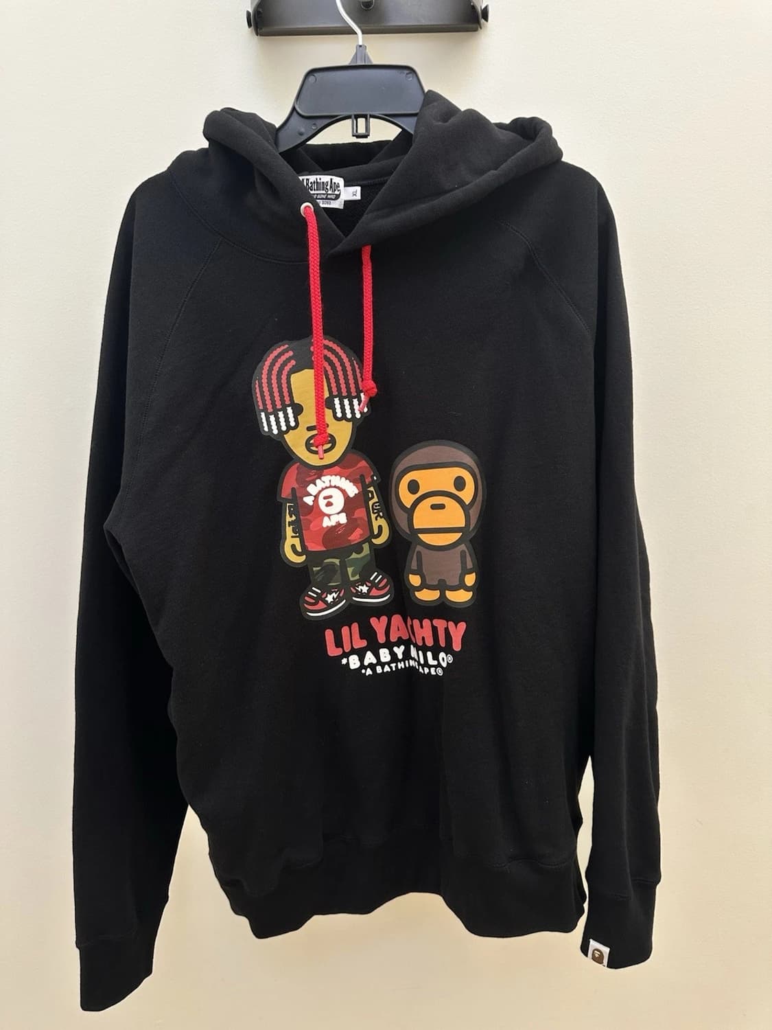 베이프 베이비 마일로 x 릴 야티 풀오버 후드티 블랙 상품이미지1