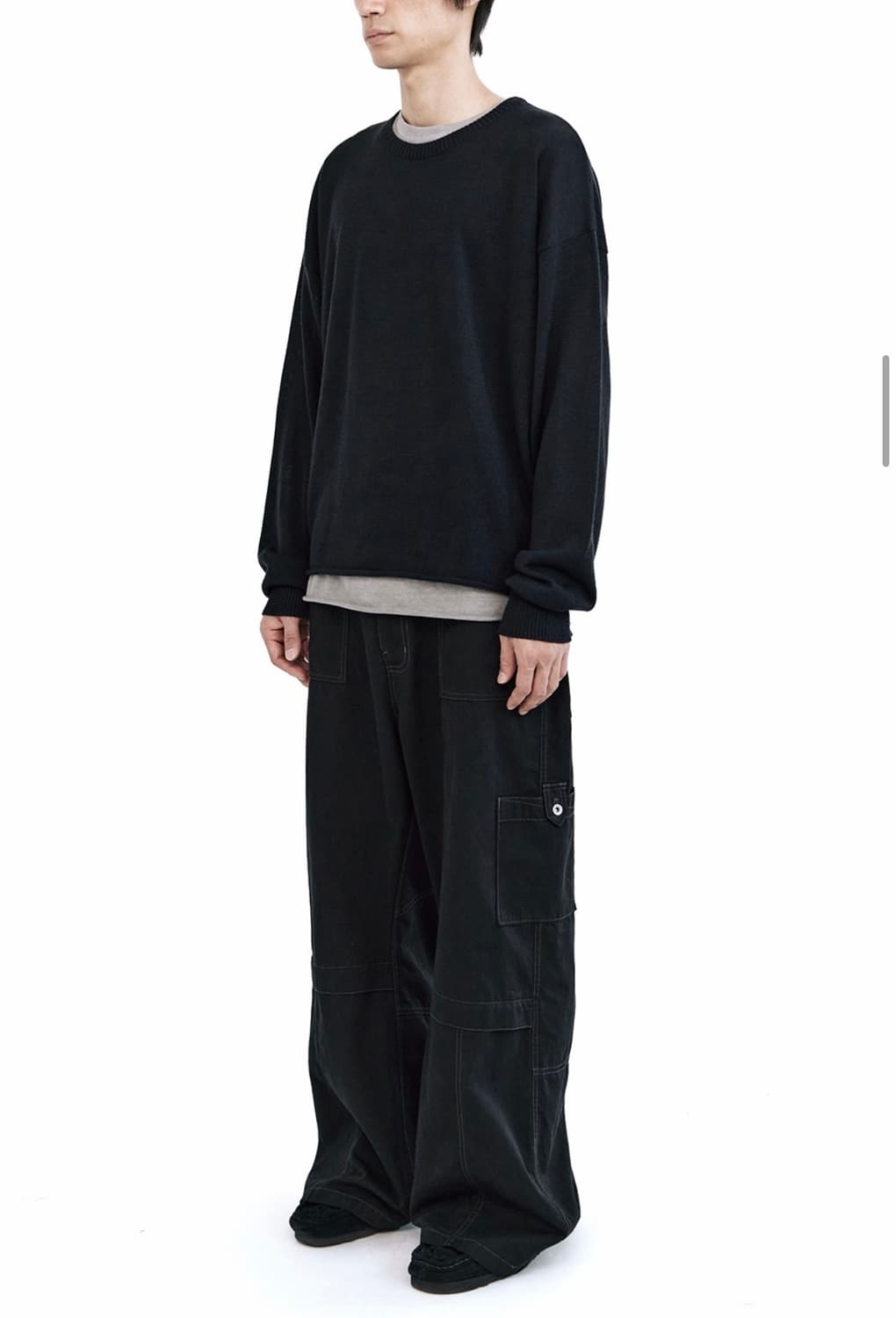 폴리테루 휴먼인덱스 휴먼 루즈드 니트 잉크 블랙 상품이미지4