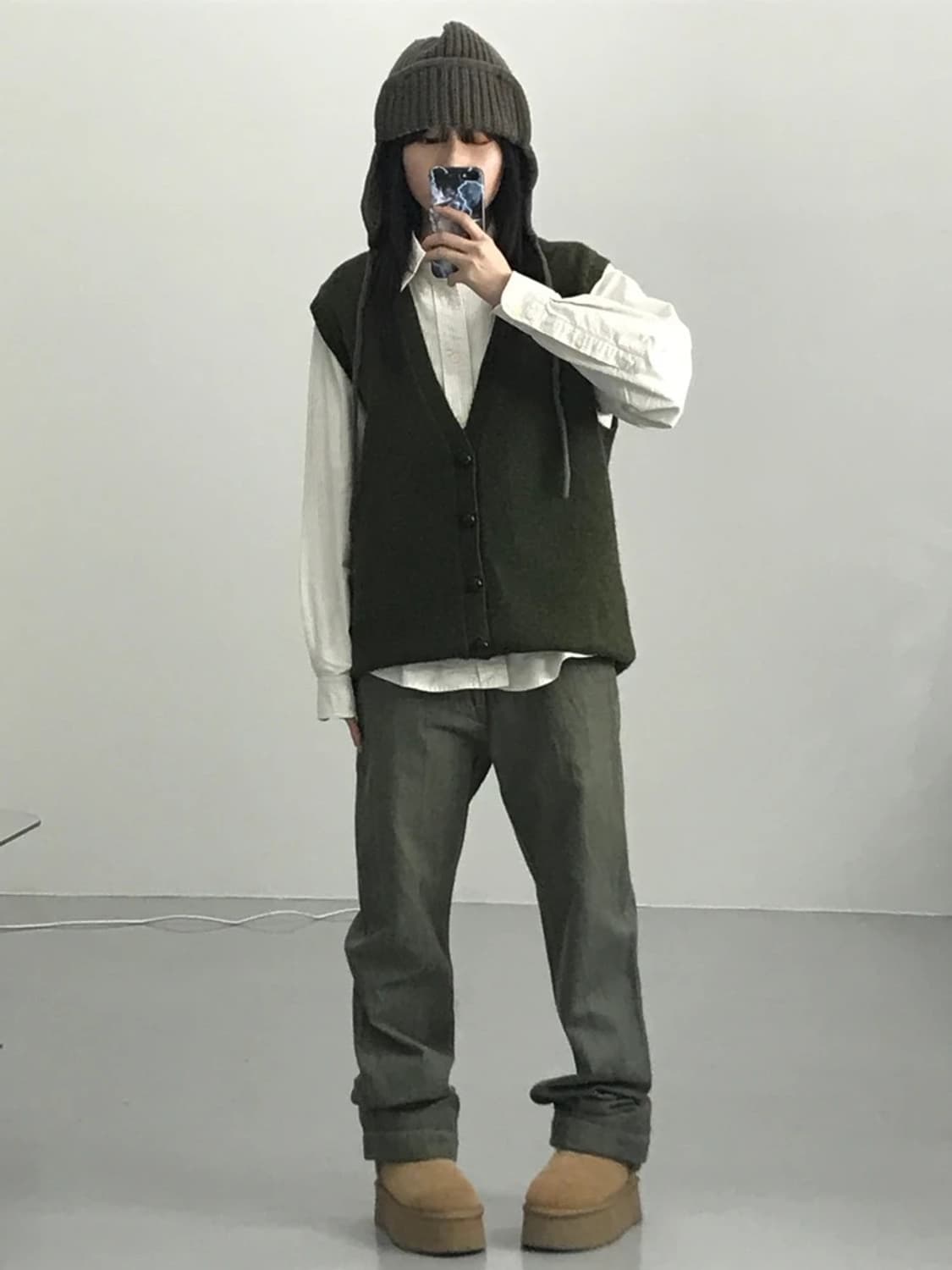 BROOKS BROTHERS 울 그린 조끼 가디건 상품이미지2