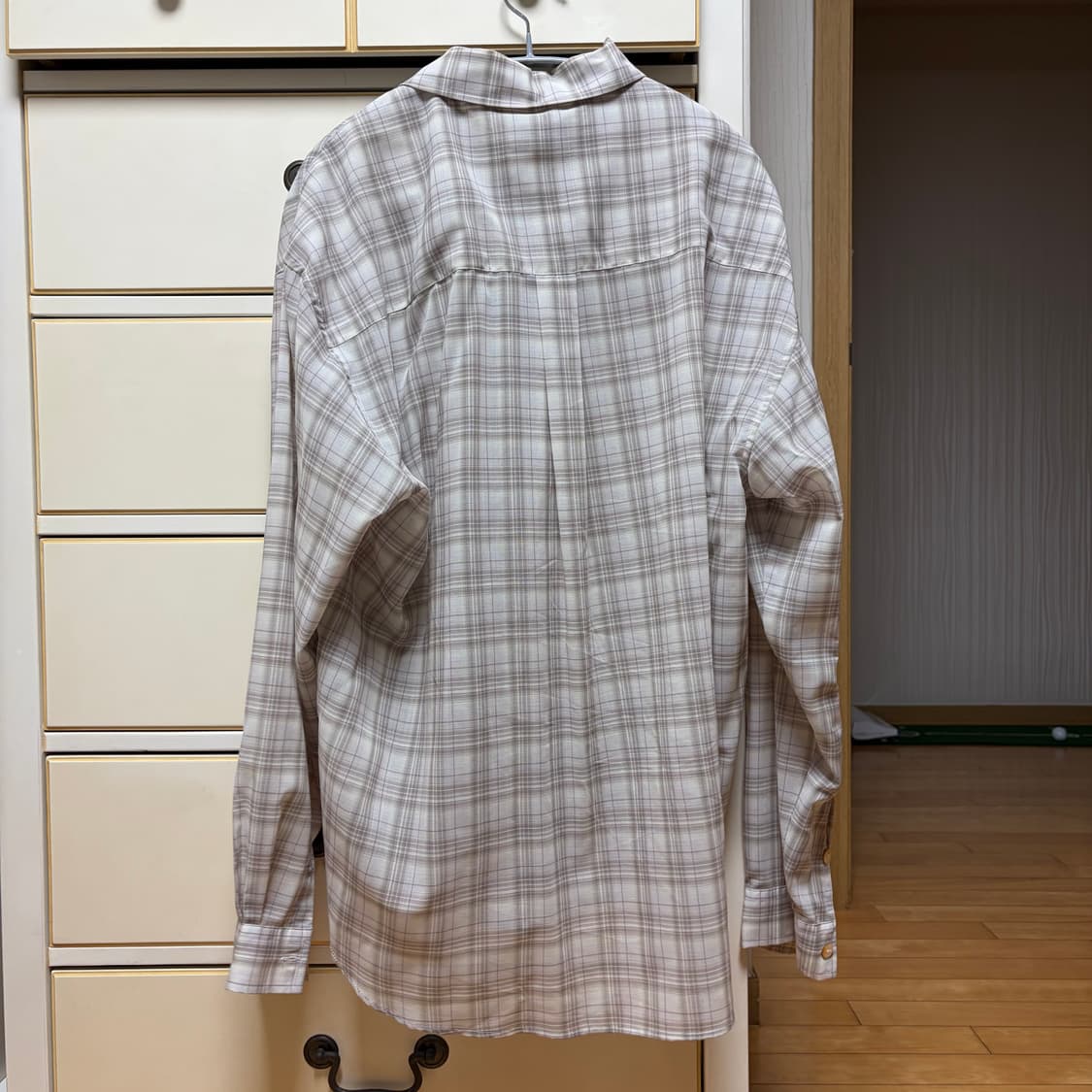 (2) 999휴머니티 이지 체크 셔츠 에크루 상품이미지4