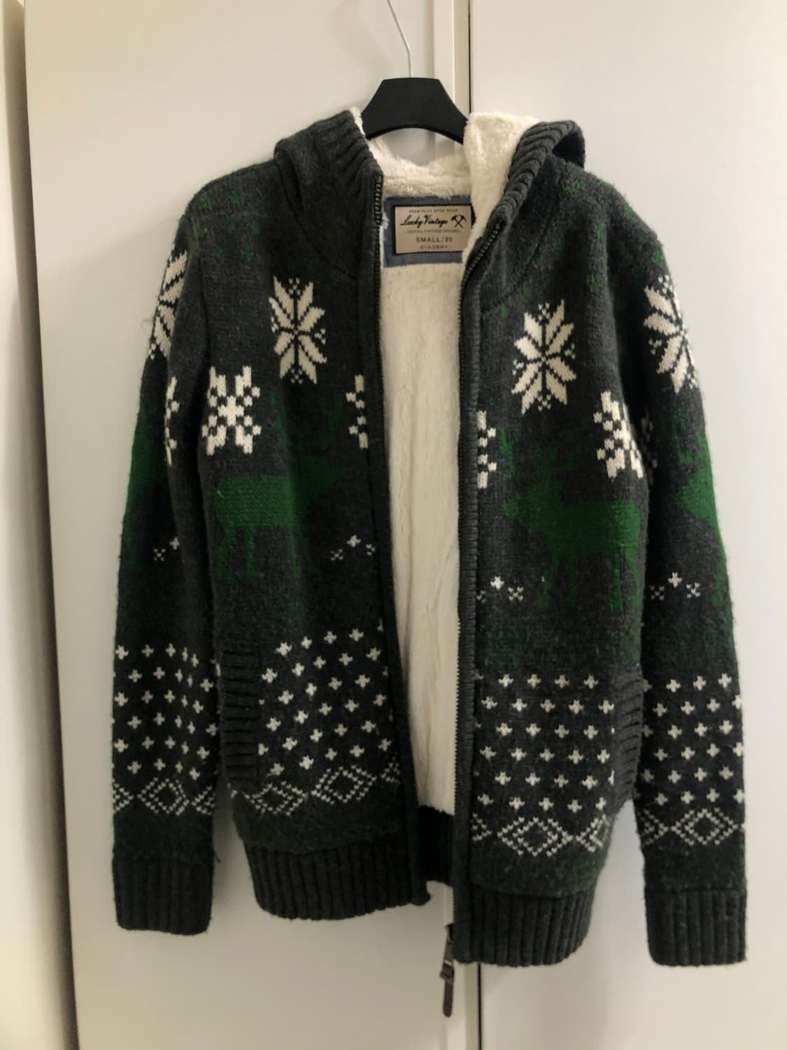 ADEN 토끼털 니트 후드 집업 상품이미지1