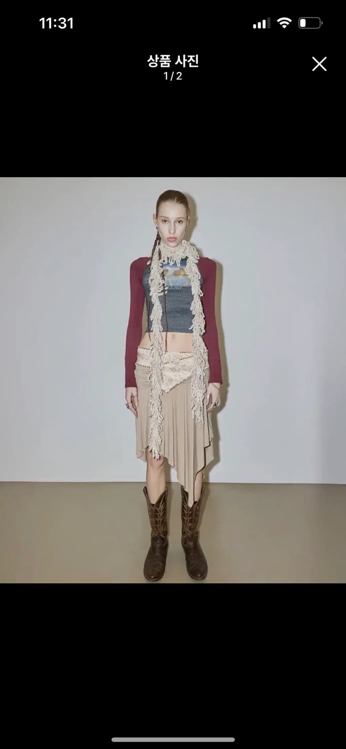 스컬프터 Beaded jersey skirt 상품이미지3