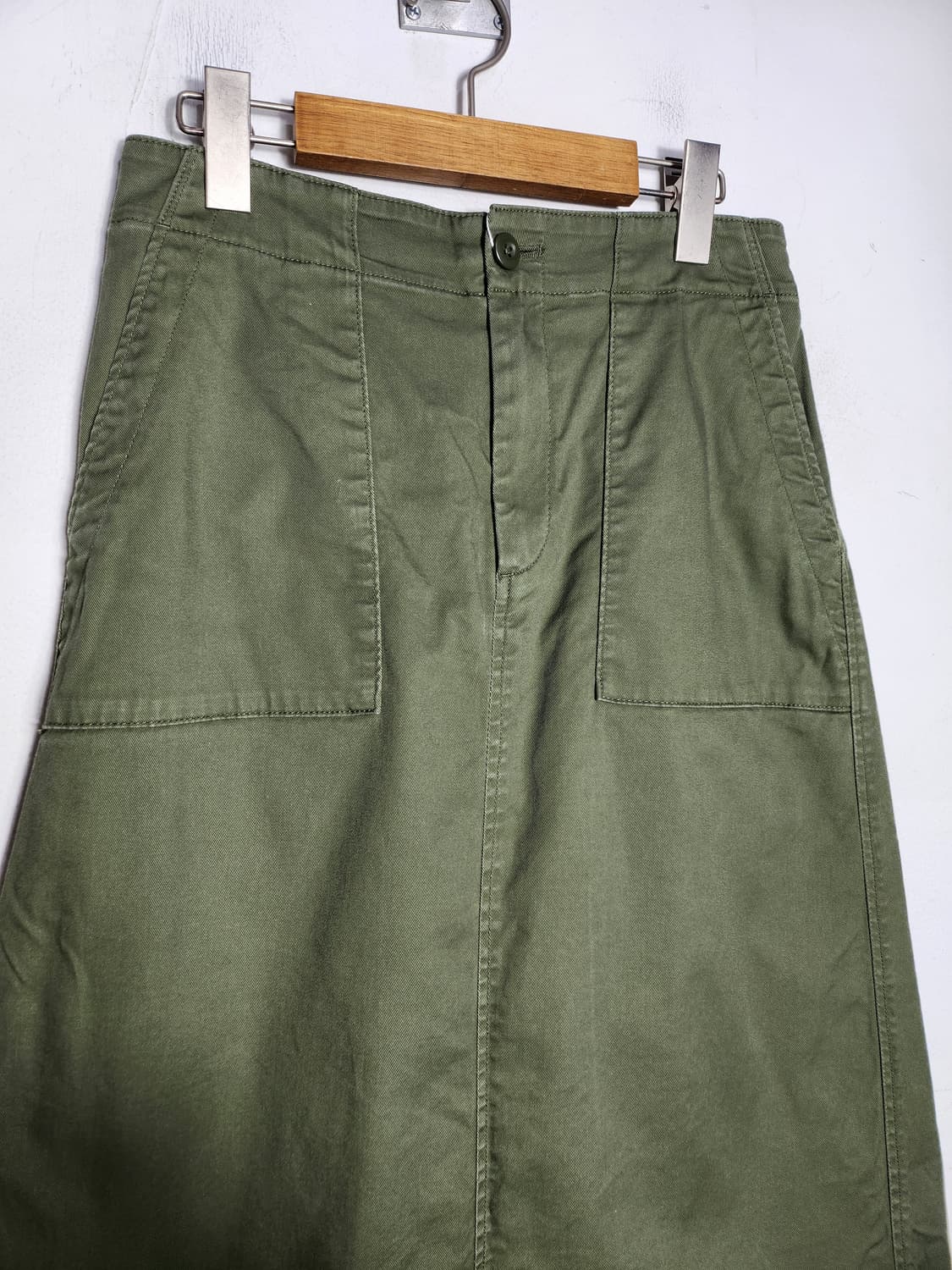 유니클로 카키색 코튼 스커트 상품이미지2