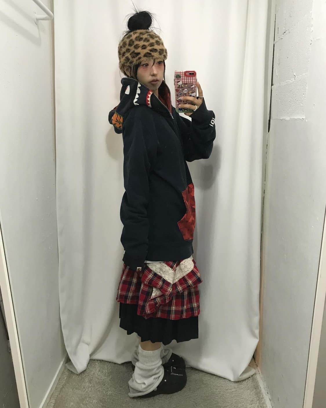 Bape Red Camouflage Shark Hood Zip-Up  상품이미지3