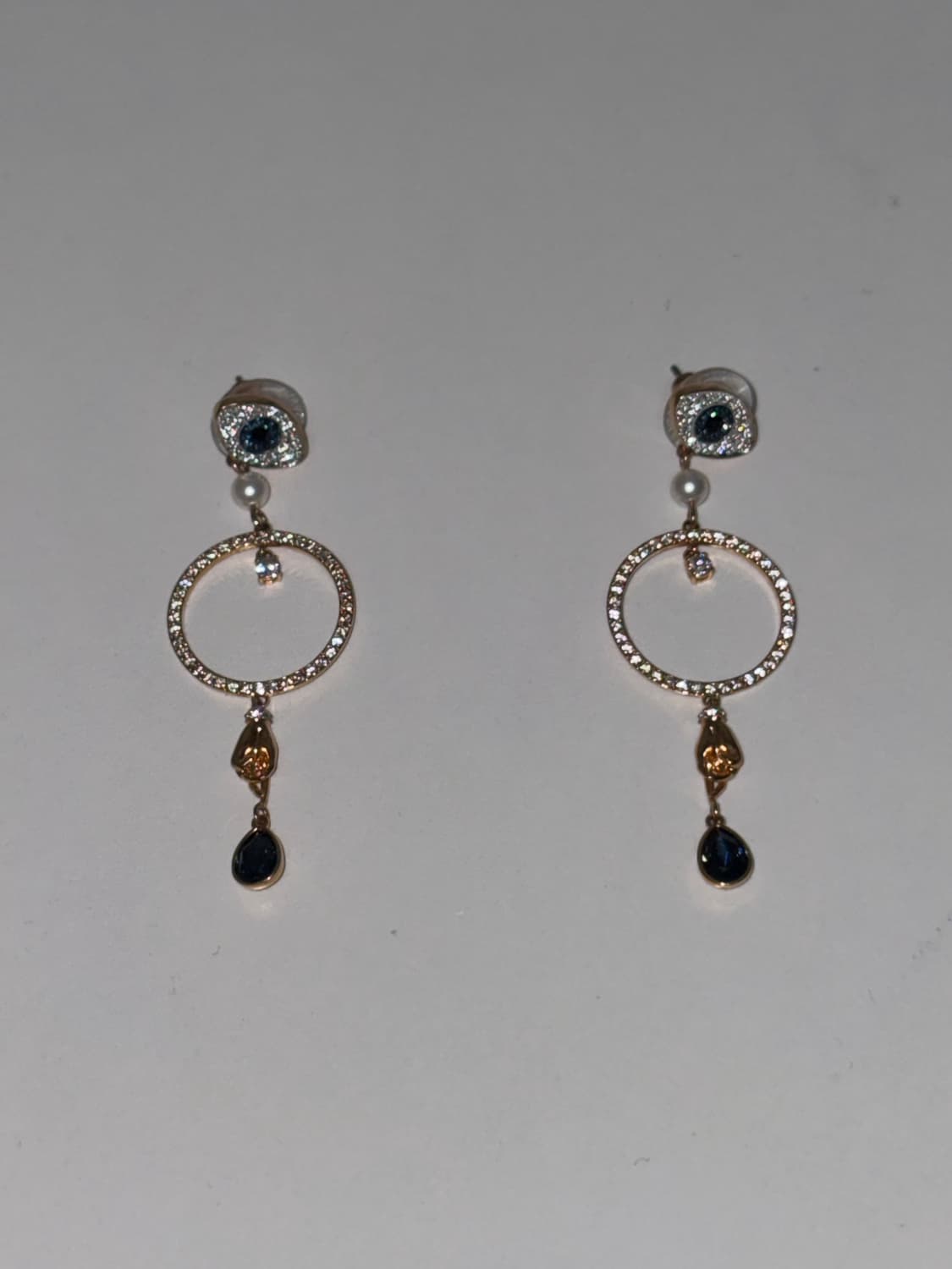 스와로브스키 이블 아이 귀걸이 evil eye hoop earrings 상품이미지2