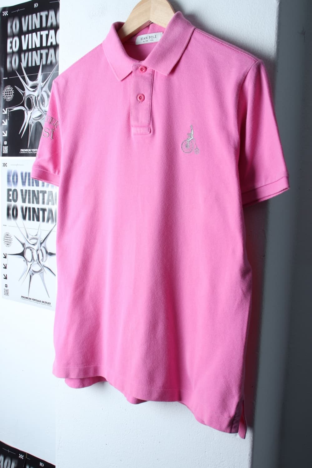 (L) 빈폴 반팔 카라 티셔츠 빅로고 핑크 올드스쿨 에이징-H30293 상품이미지1