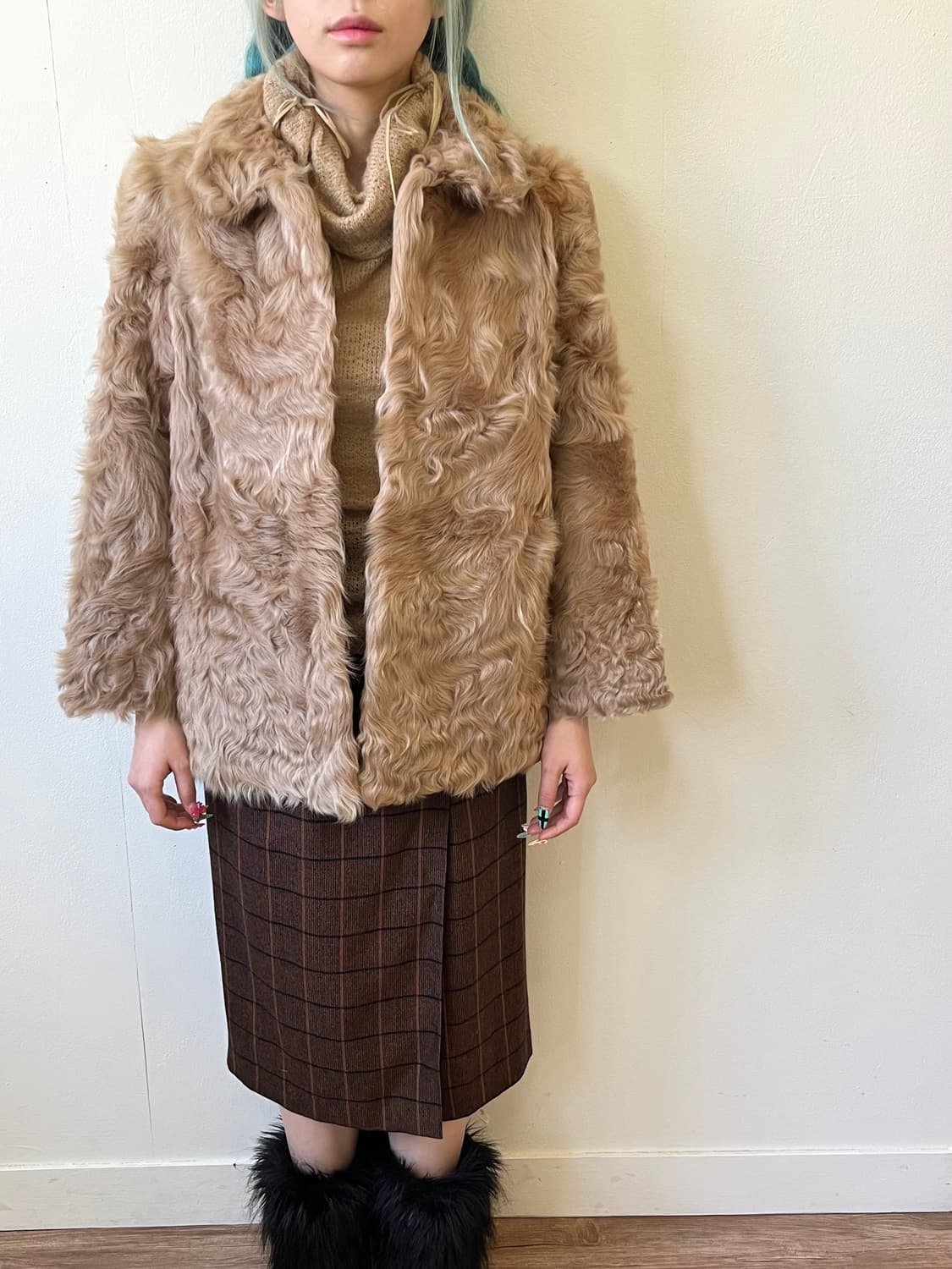 ROTINY 베이지 폭스 퍼 자켓 상품이미지7