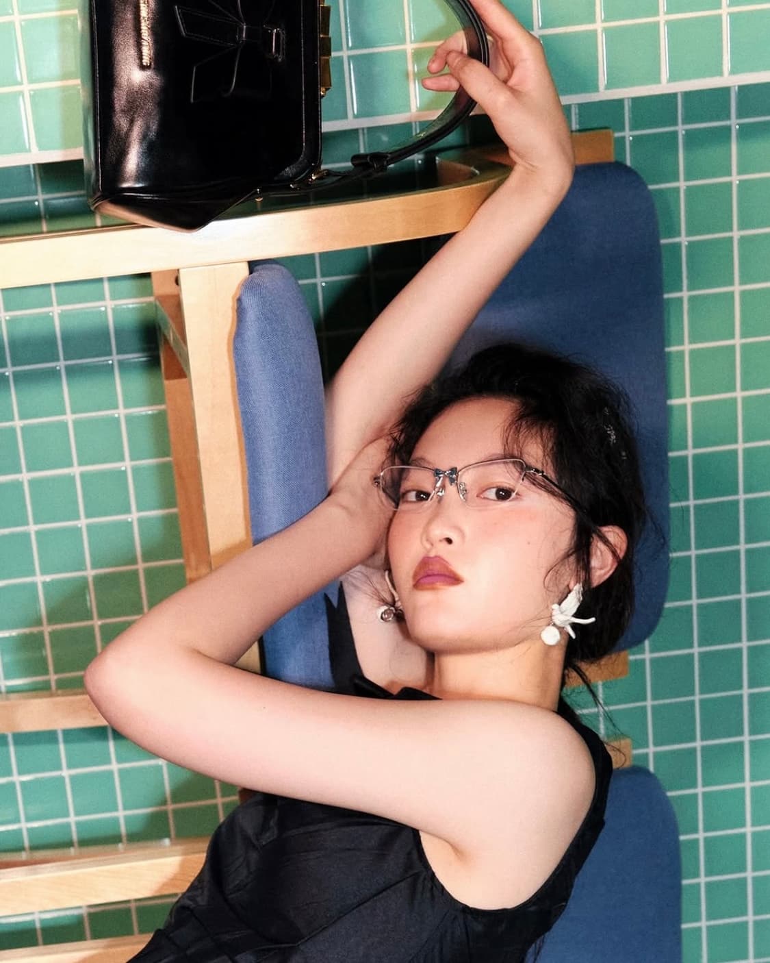 shushutong 실버 리본 무테 안경 상품이미지2
