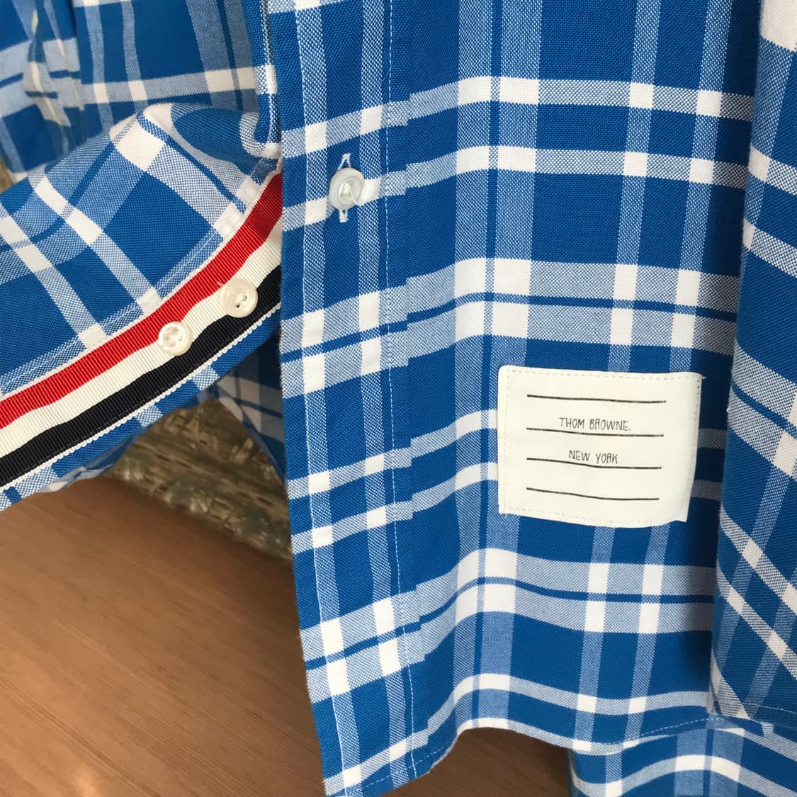 톰브라운 블루 체크 히든 삼선 옥스퍼드 셔츠 새상품! 상품이미지3