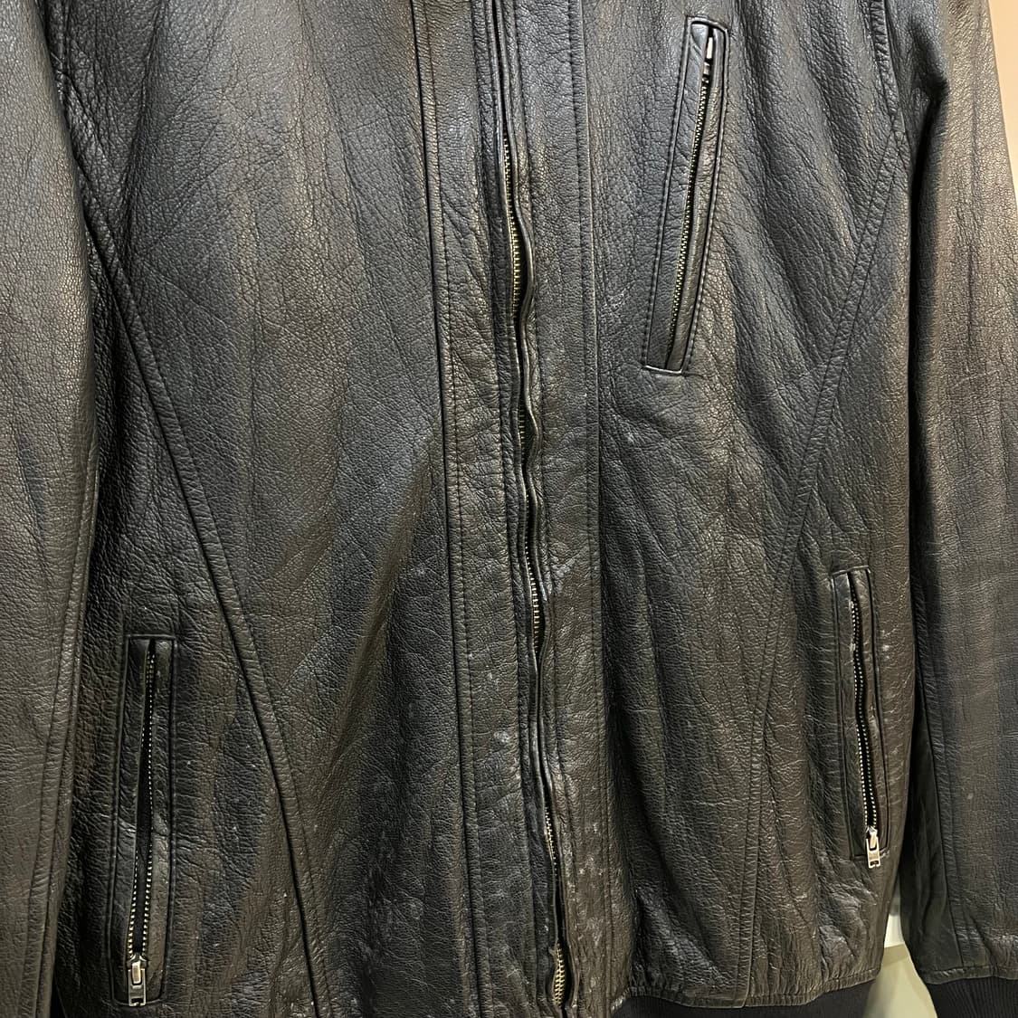 VTG 빈티지 레더 블루종 L 상품이미지4