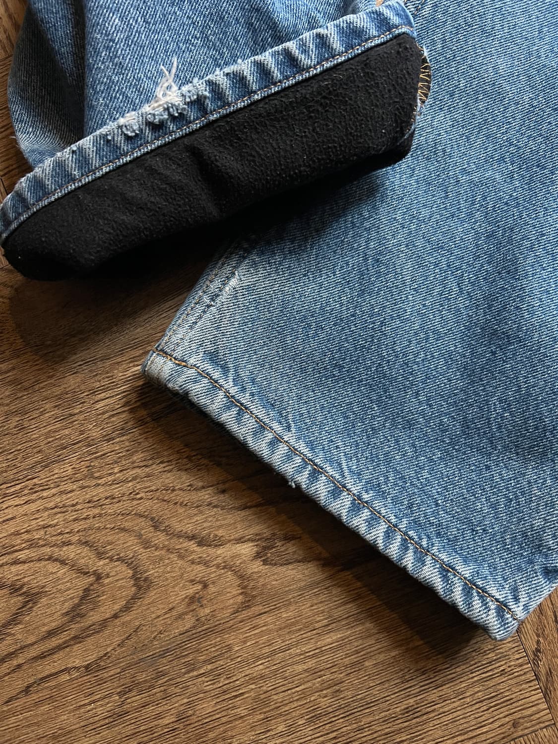 [32]칼하트 USA 플리스 라이닝 빈티지 워싱 워크 데님 팬츠 상품이미지6