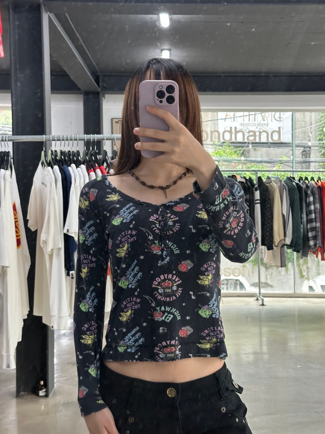 히스테릭글래머 과일밴드 프린팅 버튼 롱슬리브  상품이미지1