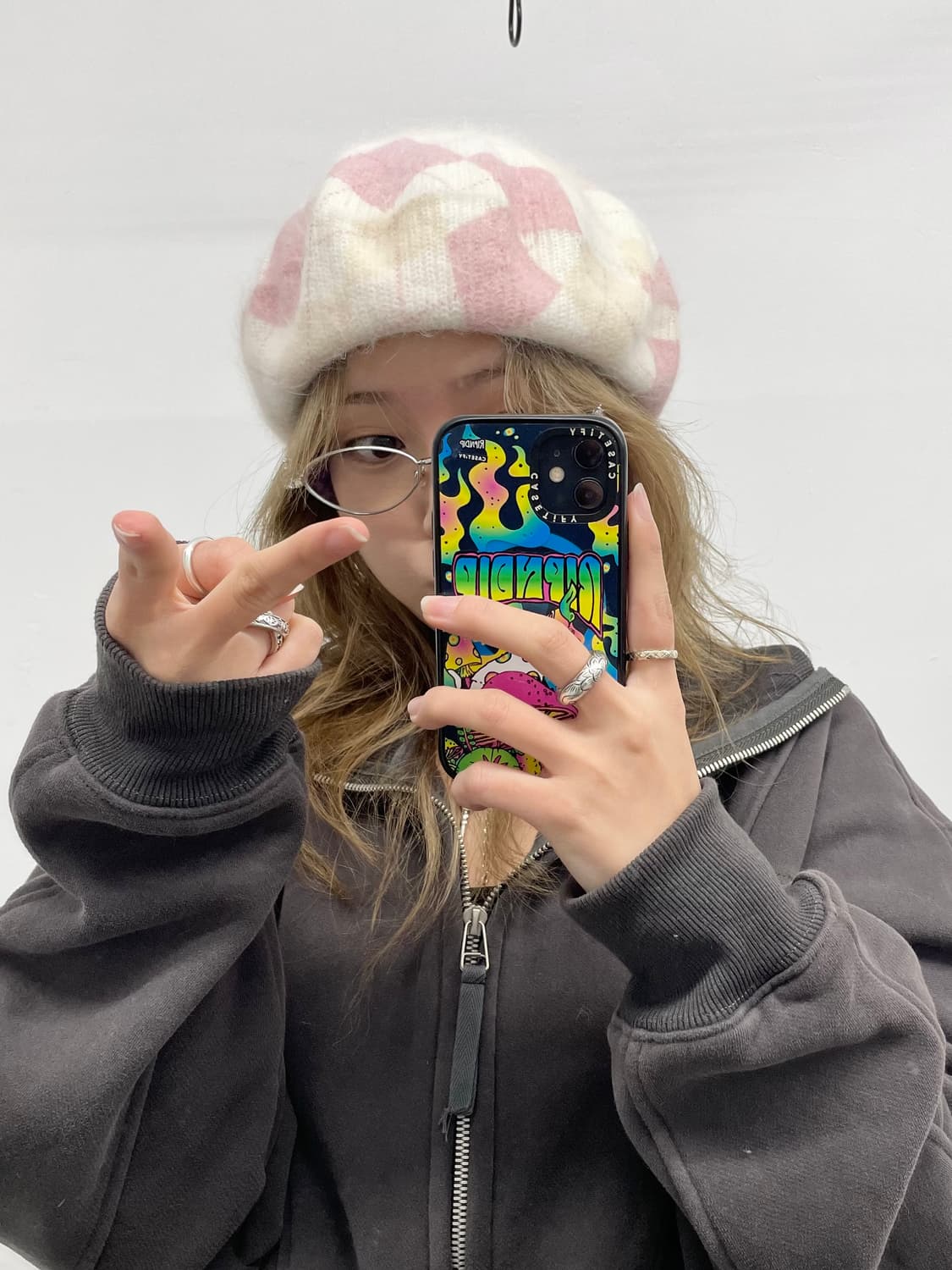 앙고라 러블리 아가일 베레모 상품이미지1