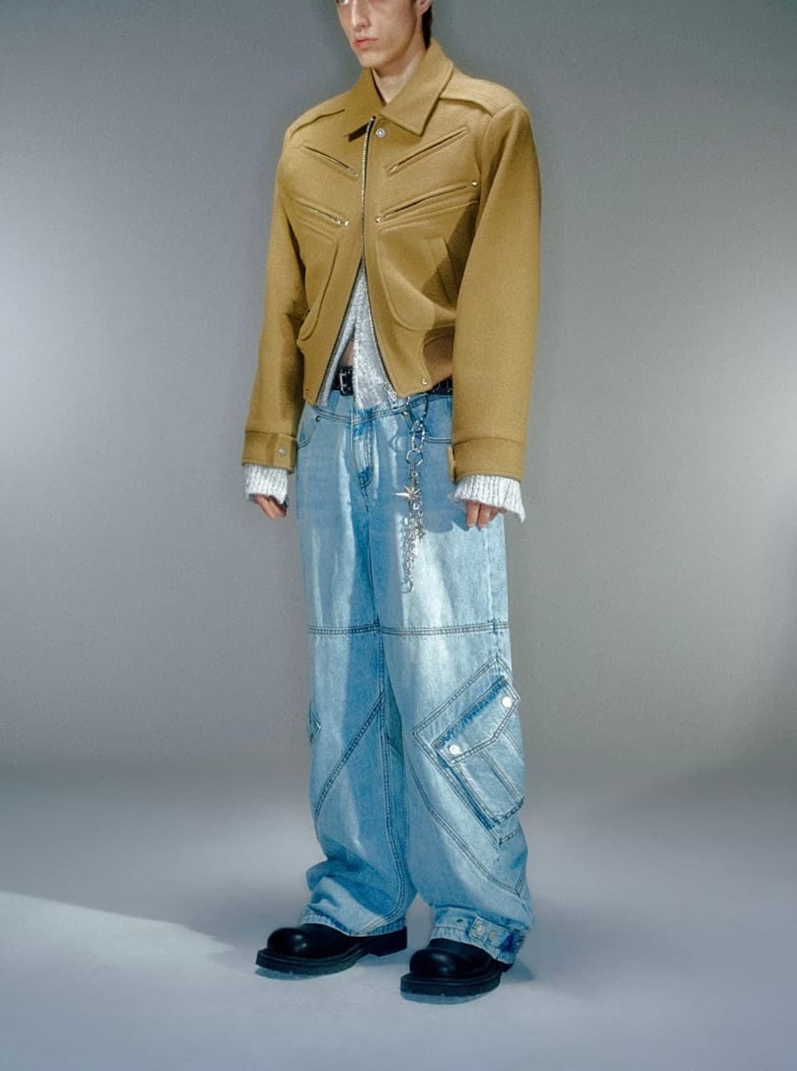 베이컨트 아카이브 카고 데님 팬츠 라이트 블루 상품이미지4