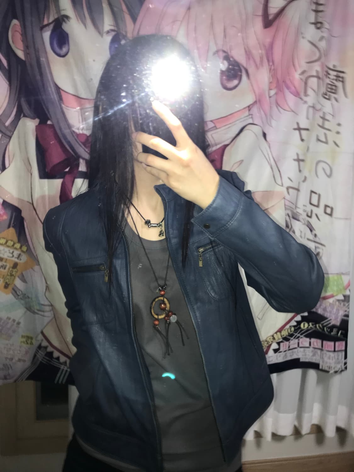 재패니즈 블루 레더자켓 상품이미지1