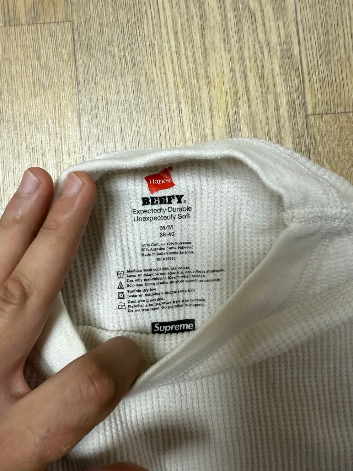 슈프림 헤인즈 써멀 와플 크루넥 플레인 롱슬리브M 상품이미지3