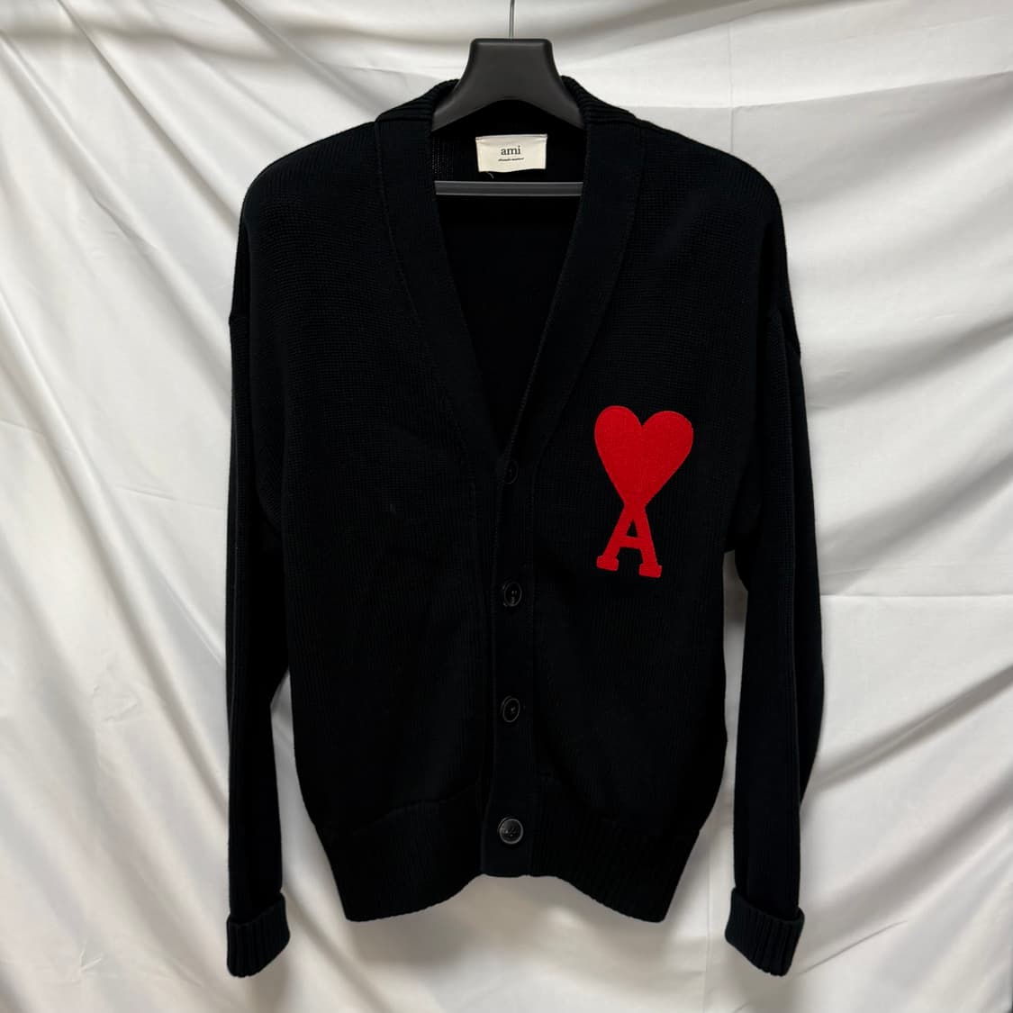 [S+급/M] 아미 AMI 빅하트 로고 가디건 블랙 상품이미지1