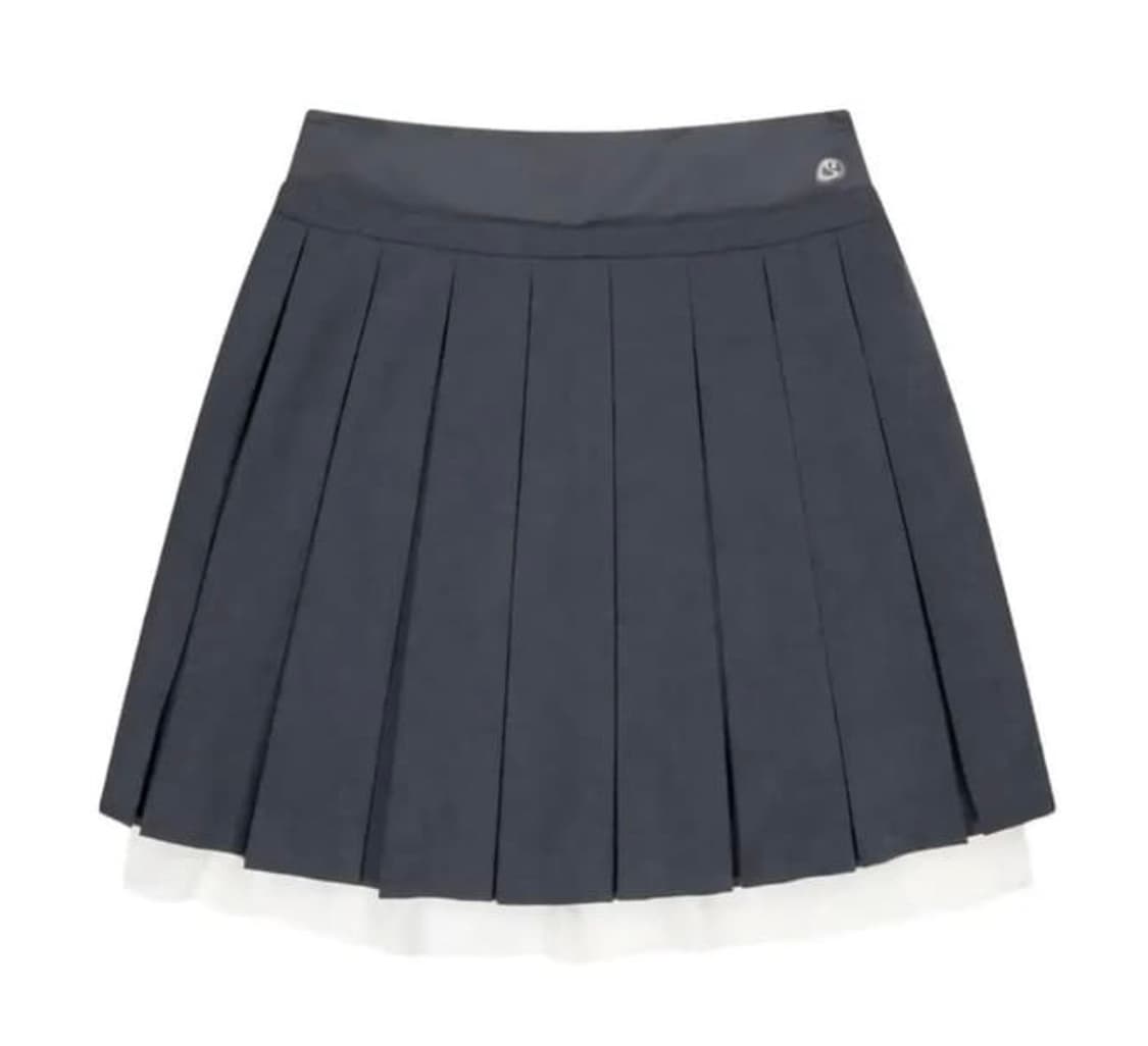 코이세이오 더블 웨이스트 플리츠 스커트 그레이 상품이미지1