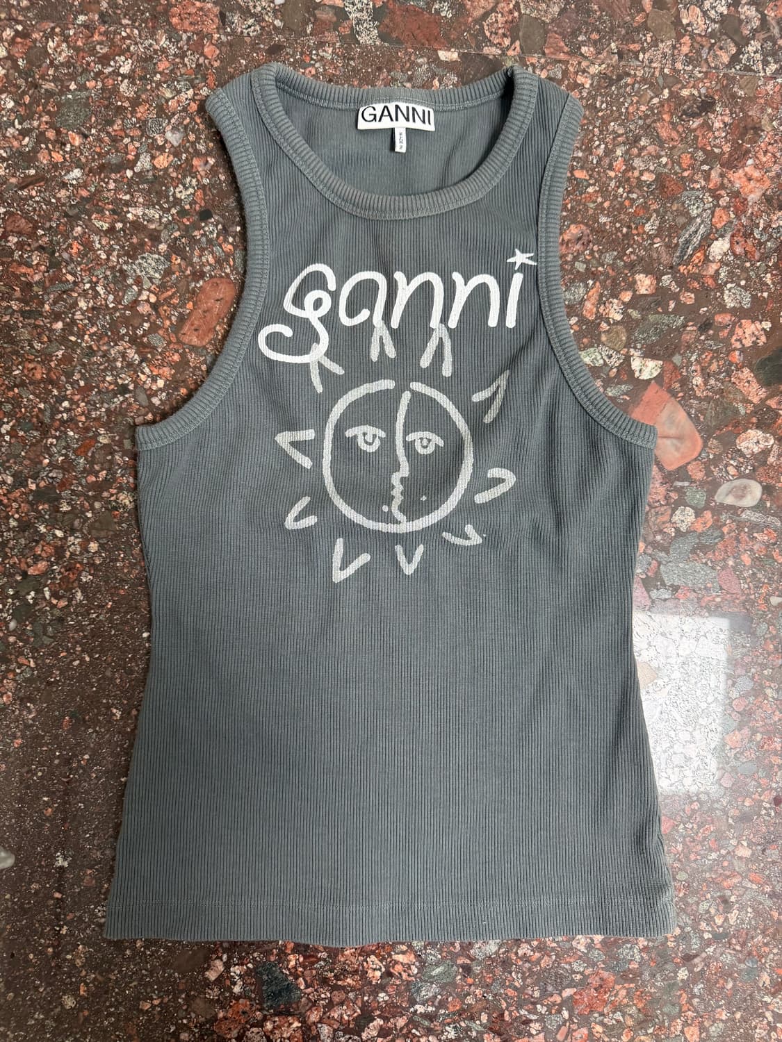 GANNI 회색 민소매 티셔츠 상품이미지1