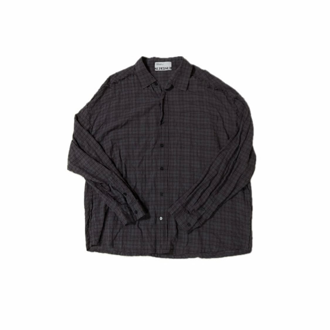 슈퍼서브 컷 오프 그런지 체크 셔츠 애쉬 퍼플  상품이미지1