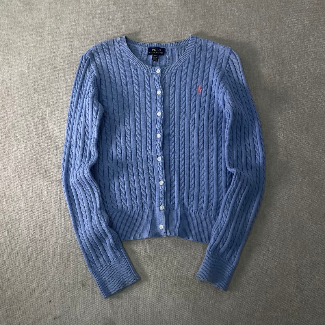 W 95 폴로랄프로렌 스카이블루 꽈배기 가디건 상품이미지1