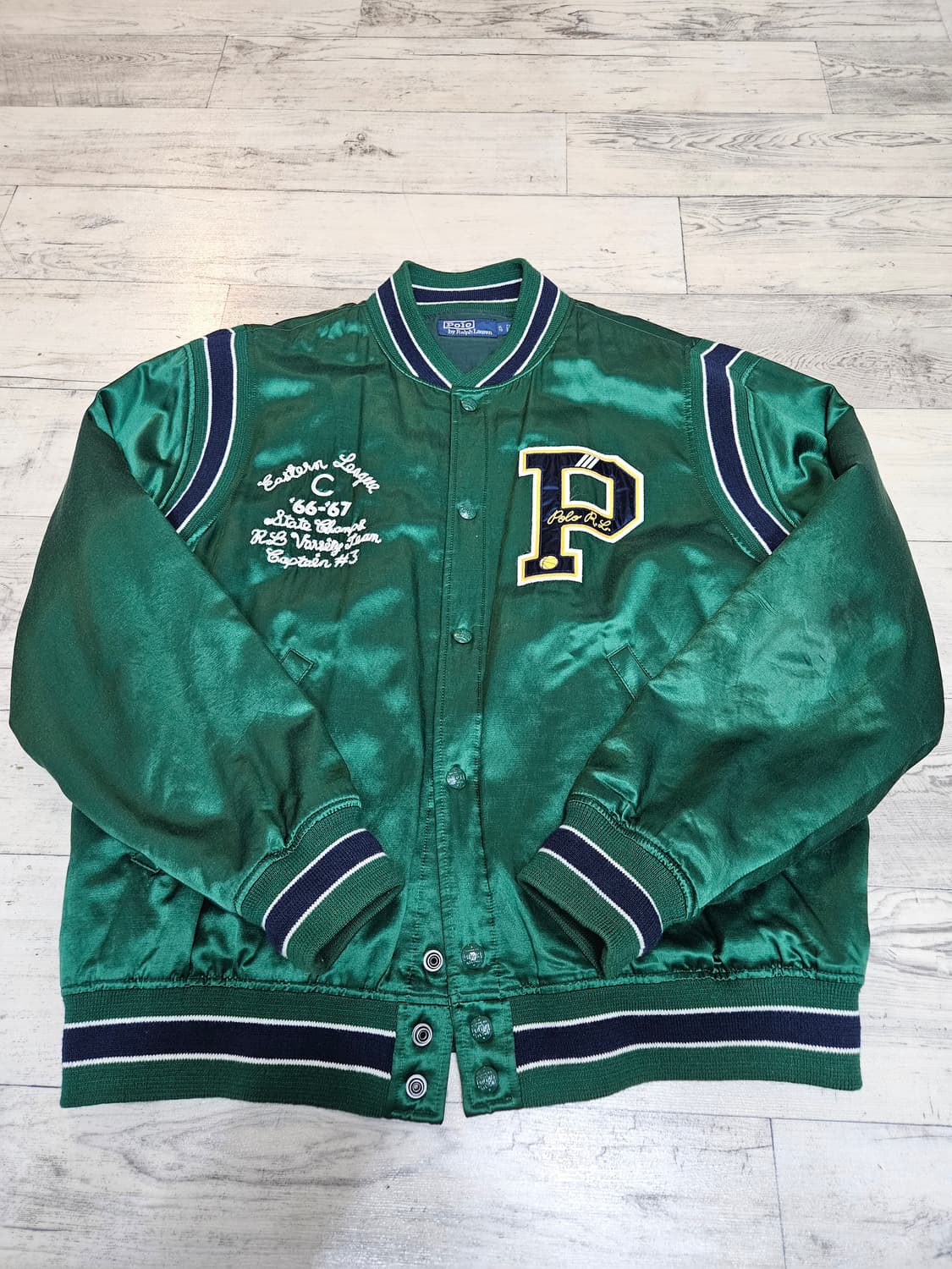 (xl)폴로 랄프로렌 레터맨 새틴 사틴 자켓 그린+세트바지 증정 상품이미지2