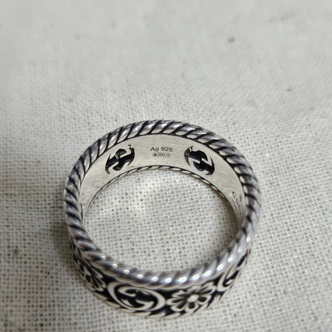 구찌 플로라 인터로킹 실버링(급처) 상품이미지3