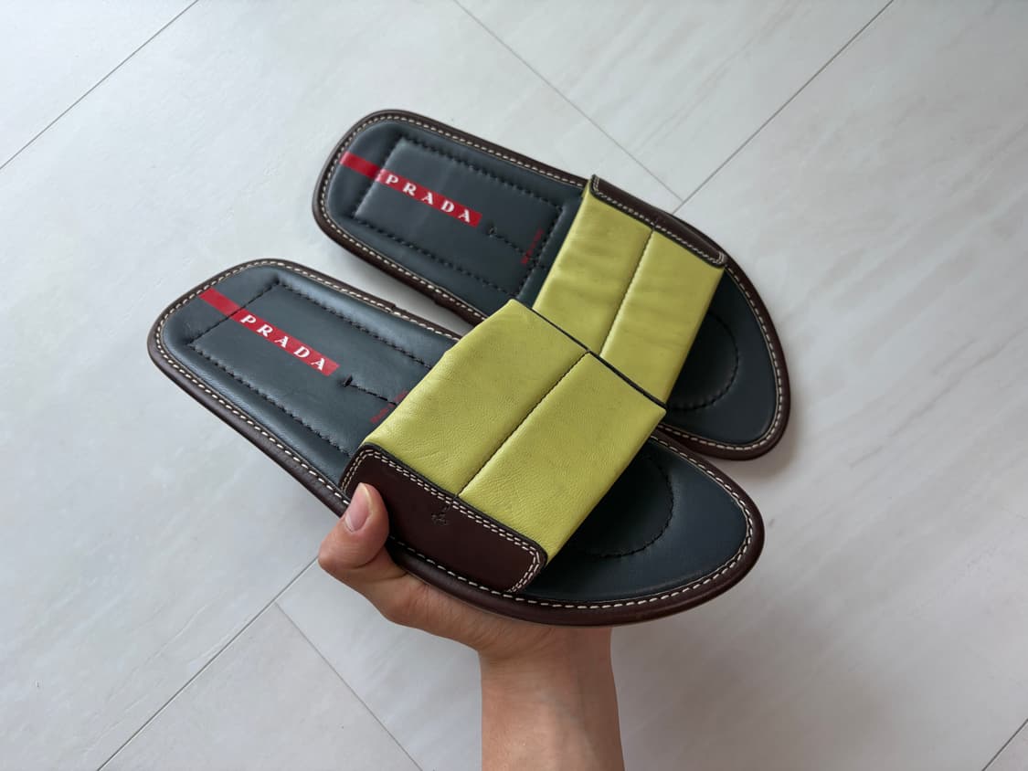 00s prada sport lime leather slide 상품이미지1