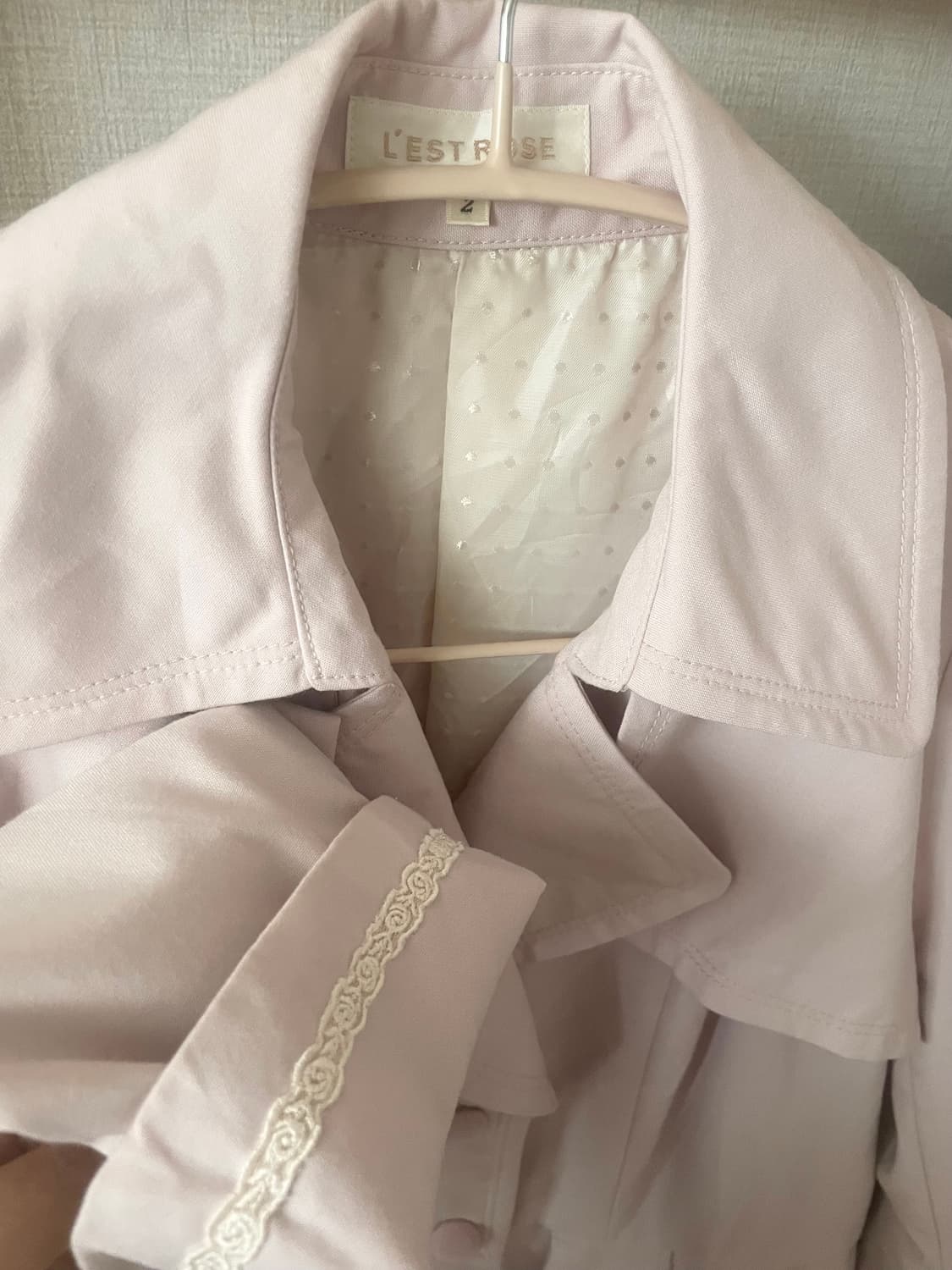 모리걸 빈티지 레스트로즈 핑크 트렌치코트 🌸🎀💗 상품이미지3